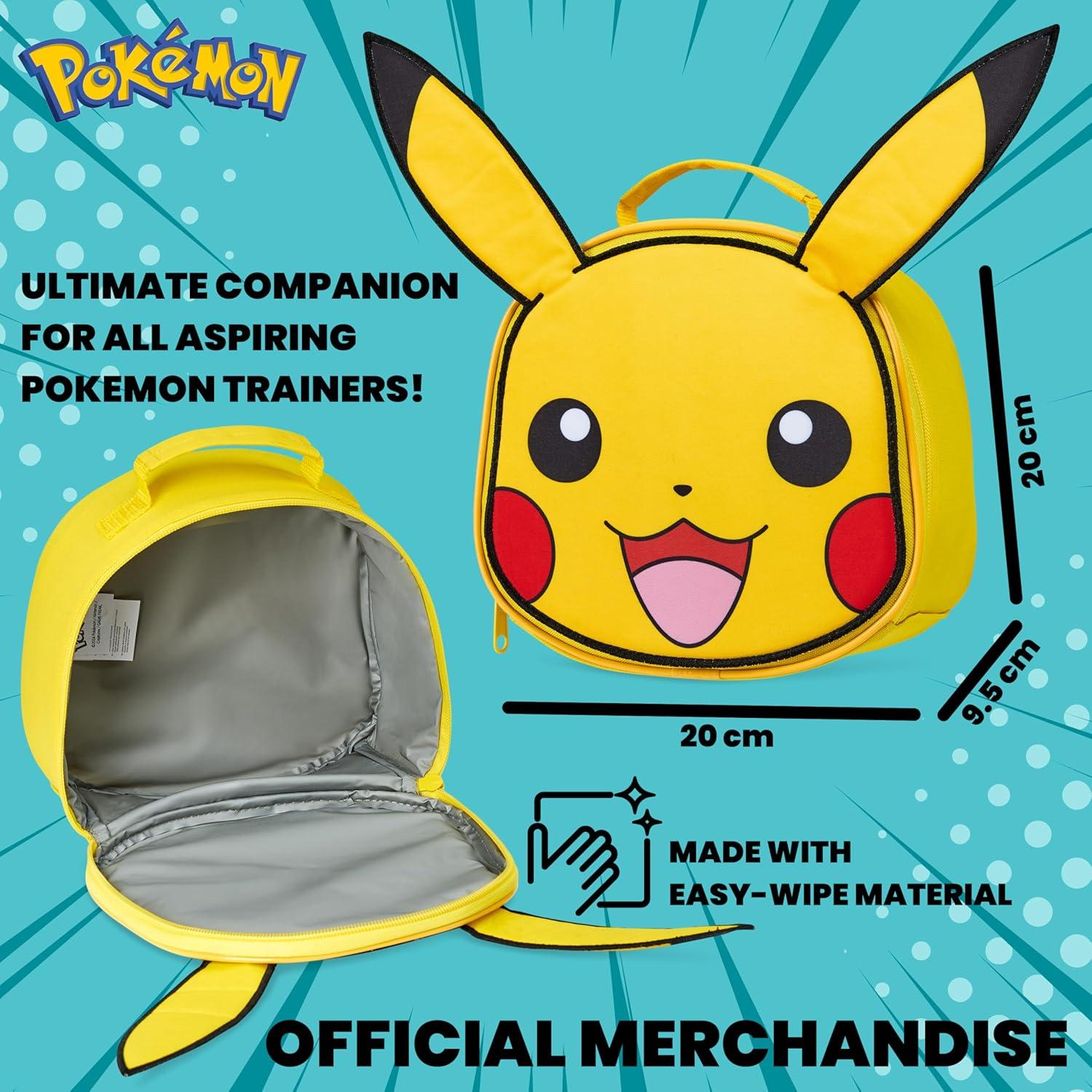 Bolsa de Almuerzo Aislada Pokémon Pikachu Amarillo 3.8L