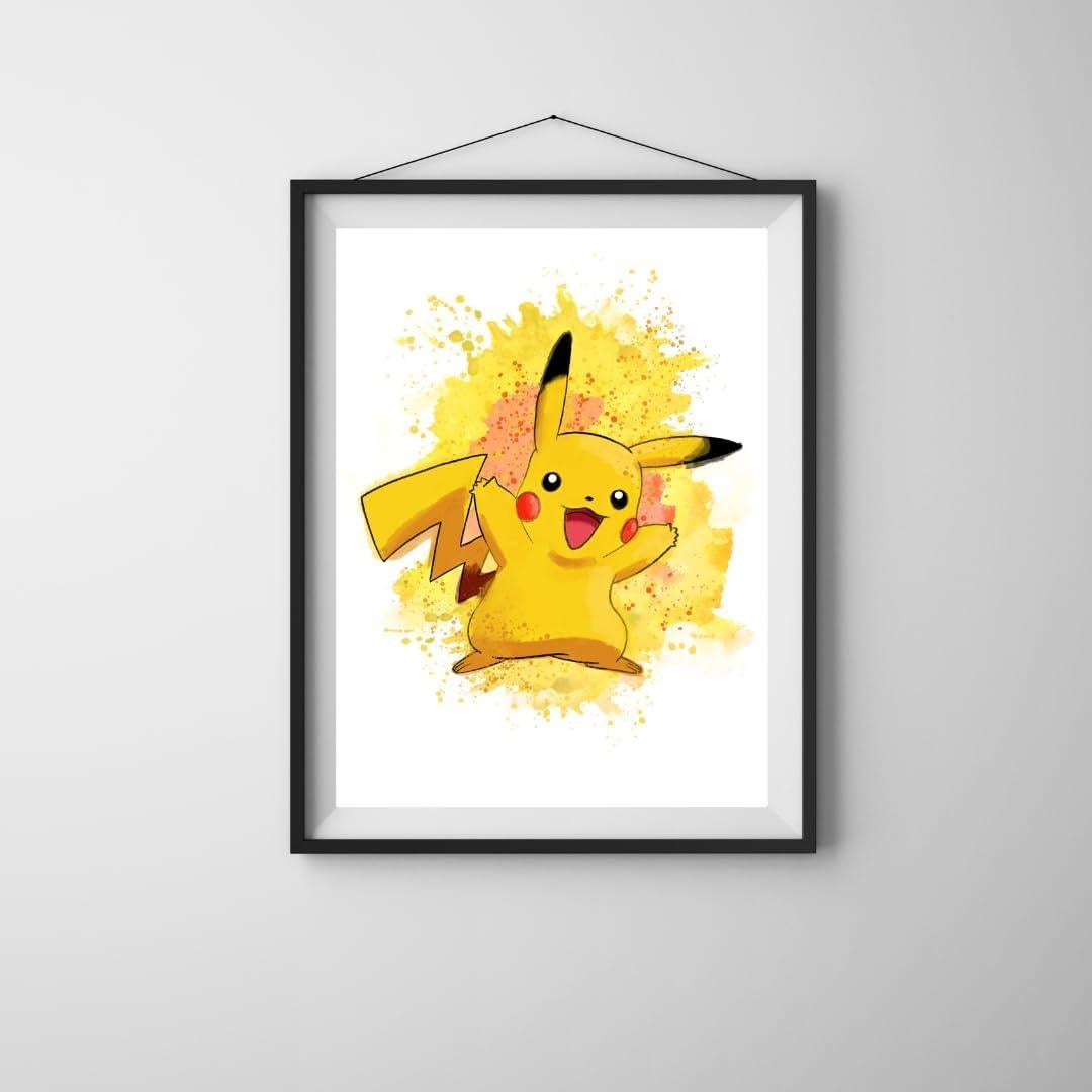 Conjunto de 6 Impresiones de Arte Acuarela Pokemon 20x25 cm