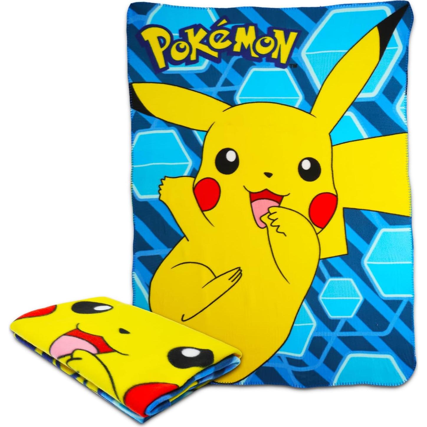 Manta de Forro Pikachu Pokemon Nintendo 152x114 cm con Stickers