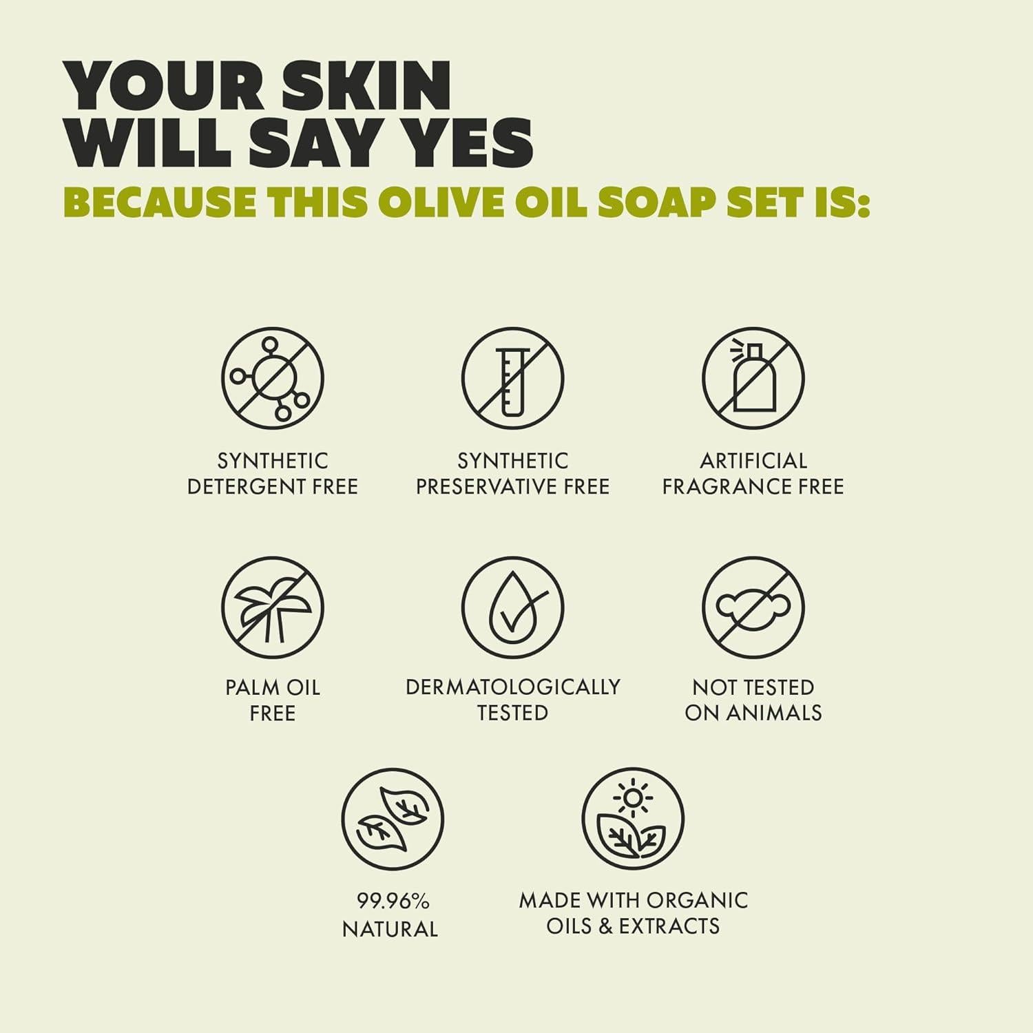 Jabón de Aceite de Oliva Skin Said Yes - Set de 4 Barras 204g