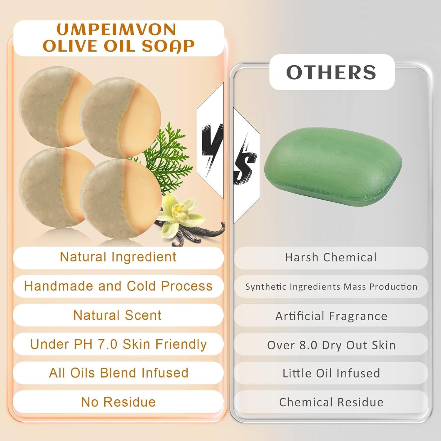 Jabón Exfoliante Hidratante 4 PCS Umpeimvon 100% Orgánico