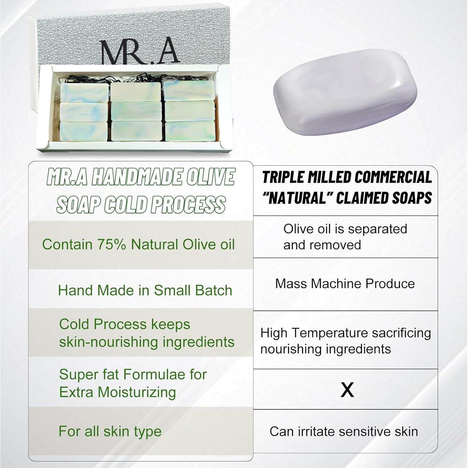 23 Jabones de Viaje MR.A de Aceite de Oliva 25g - Vegano