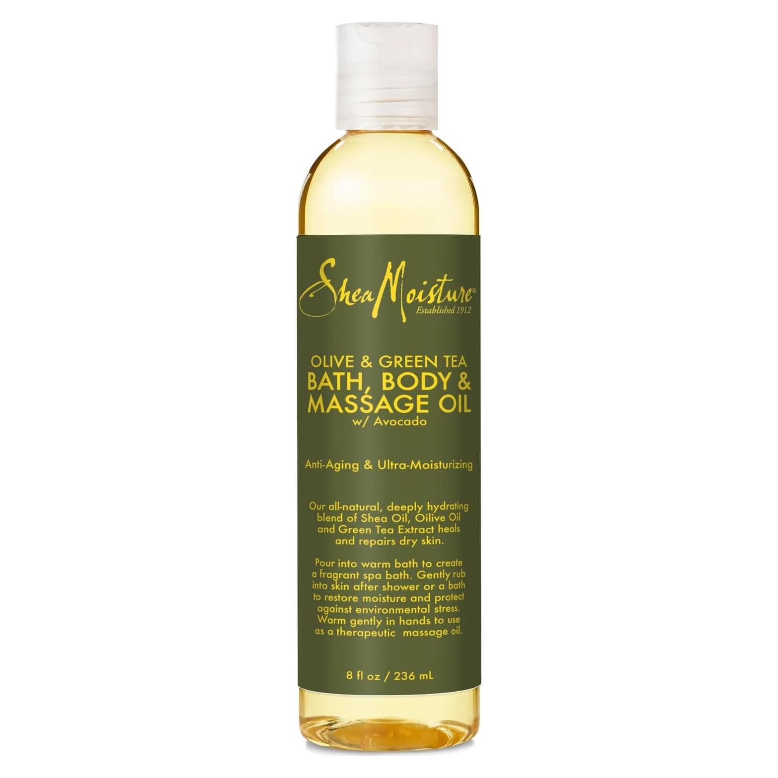Aceite de Masaje SheaMoisture 236.6 ml - Aceituna y Té Verde