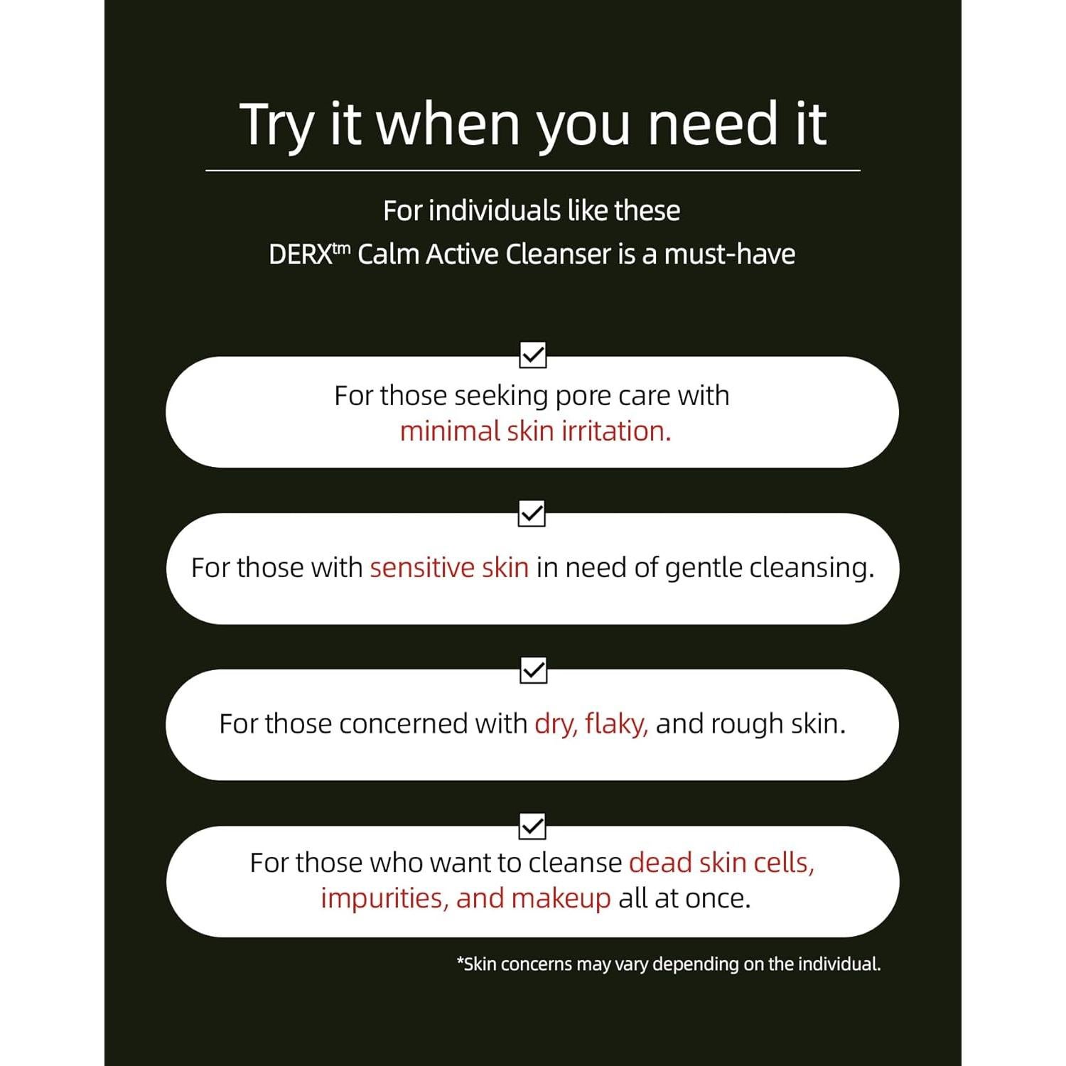 Limpiador Facial DERX 120ml - Espuma Calmante para Piel Sensible y Grasa