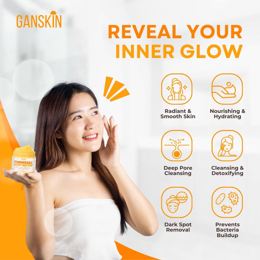 Crema Facial de Cúrcuma Ganskin - Iluminadora Natural 150g