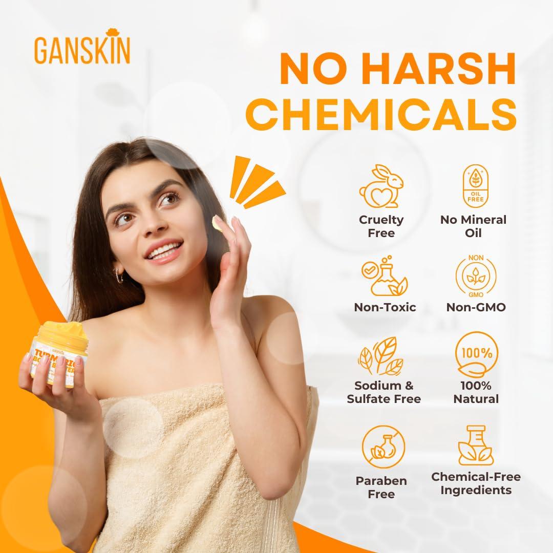 Crema Facial de Cúrcuma Ganskin - Iluminadora Natural 150g