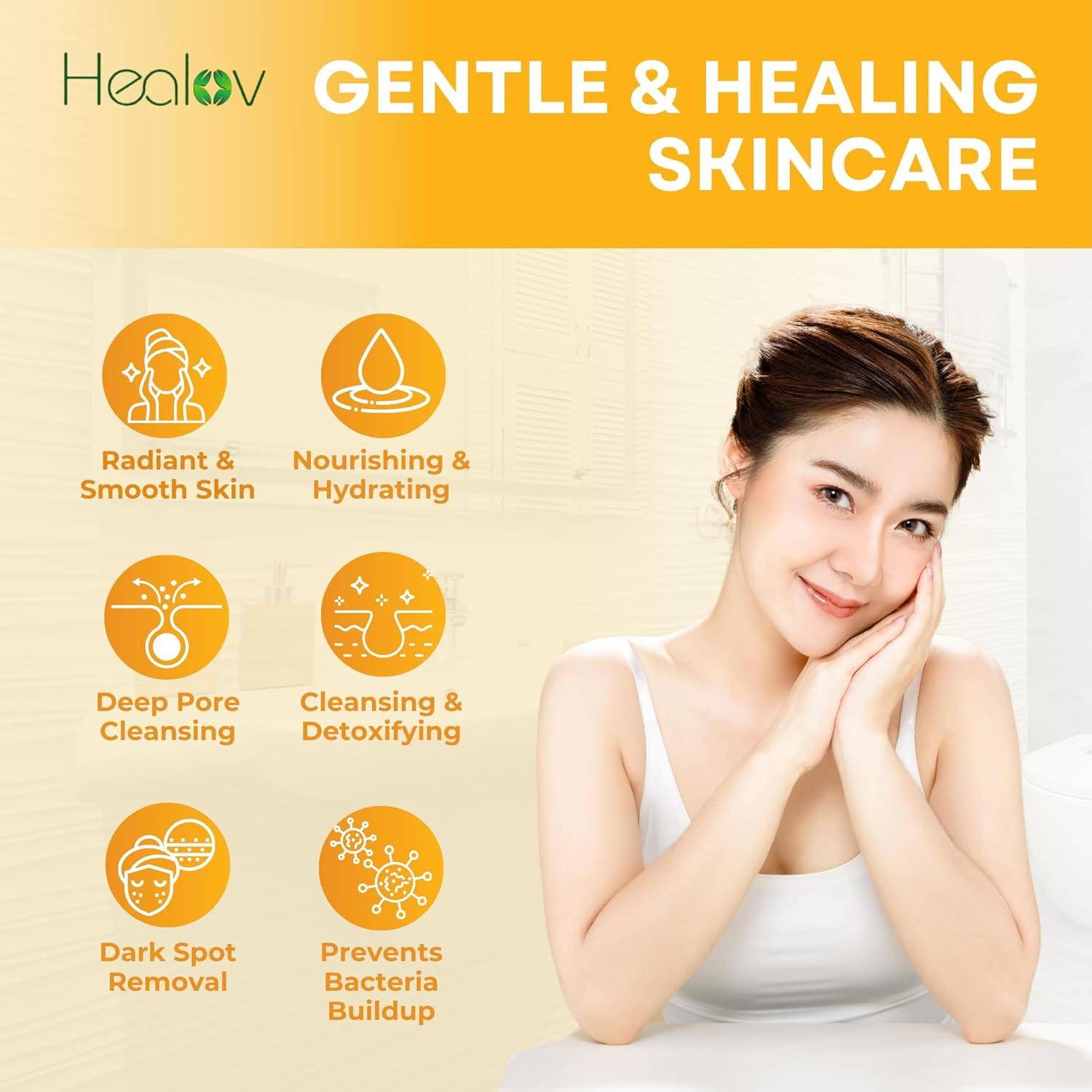 Crema Facial de Cúrcuma Healov 100% Natural - Iluminadora y Sanadora