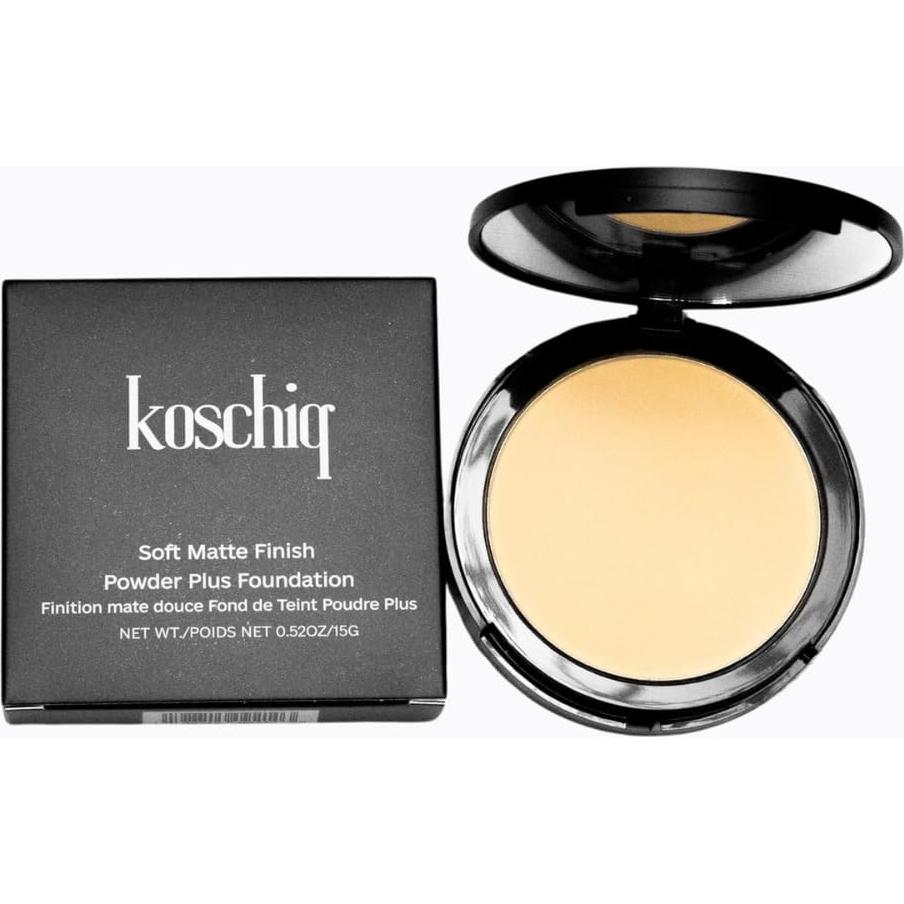 Polvo Mate Suave Koschiq K-38 Claro Oliva 2-en-1 Control Aceite
