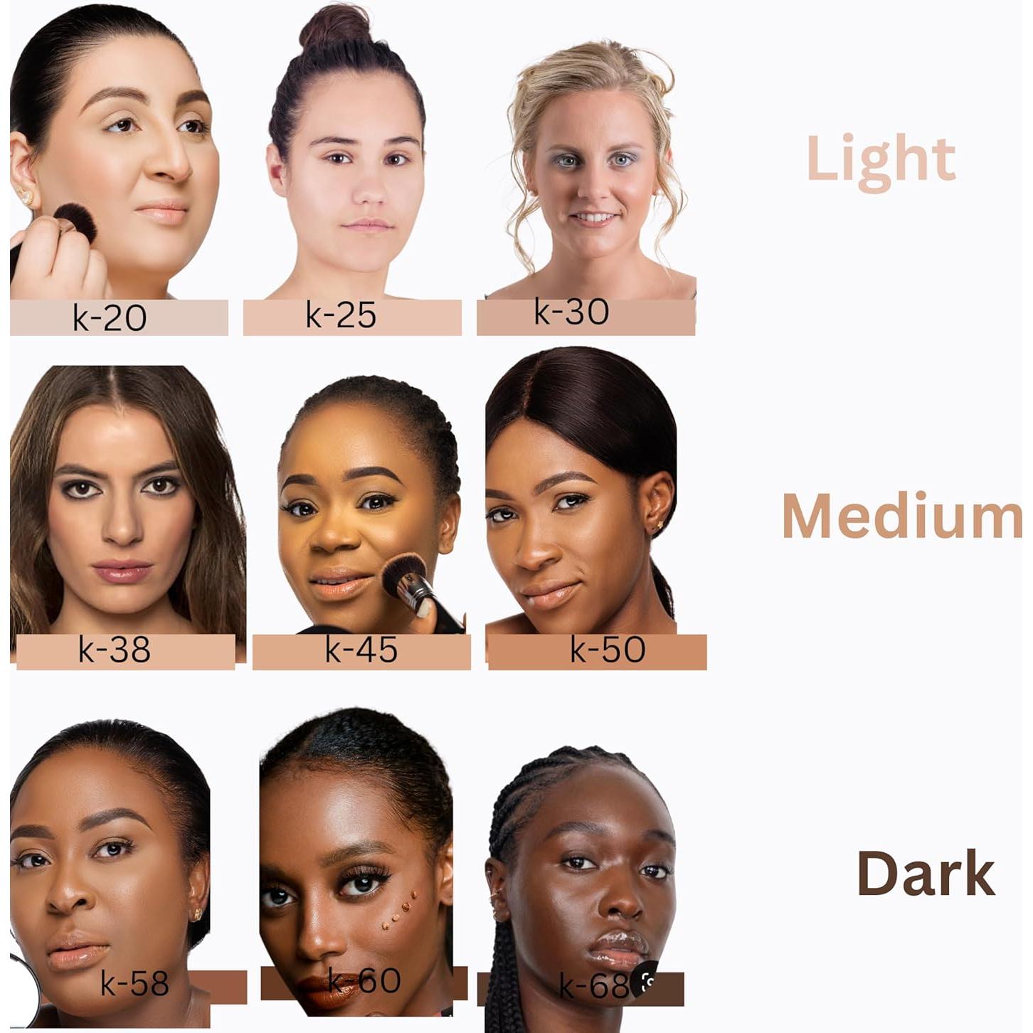 Polvo Mate Suave Koschiq K-38 Claro Oliva 2-en-1 Control Aceite