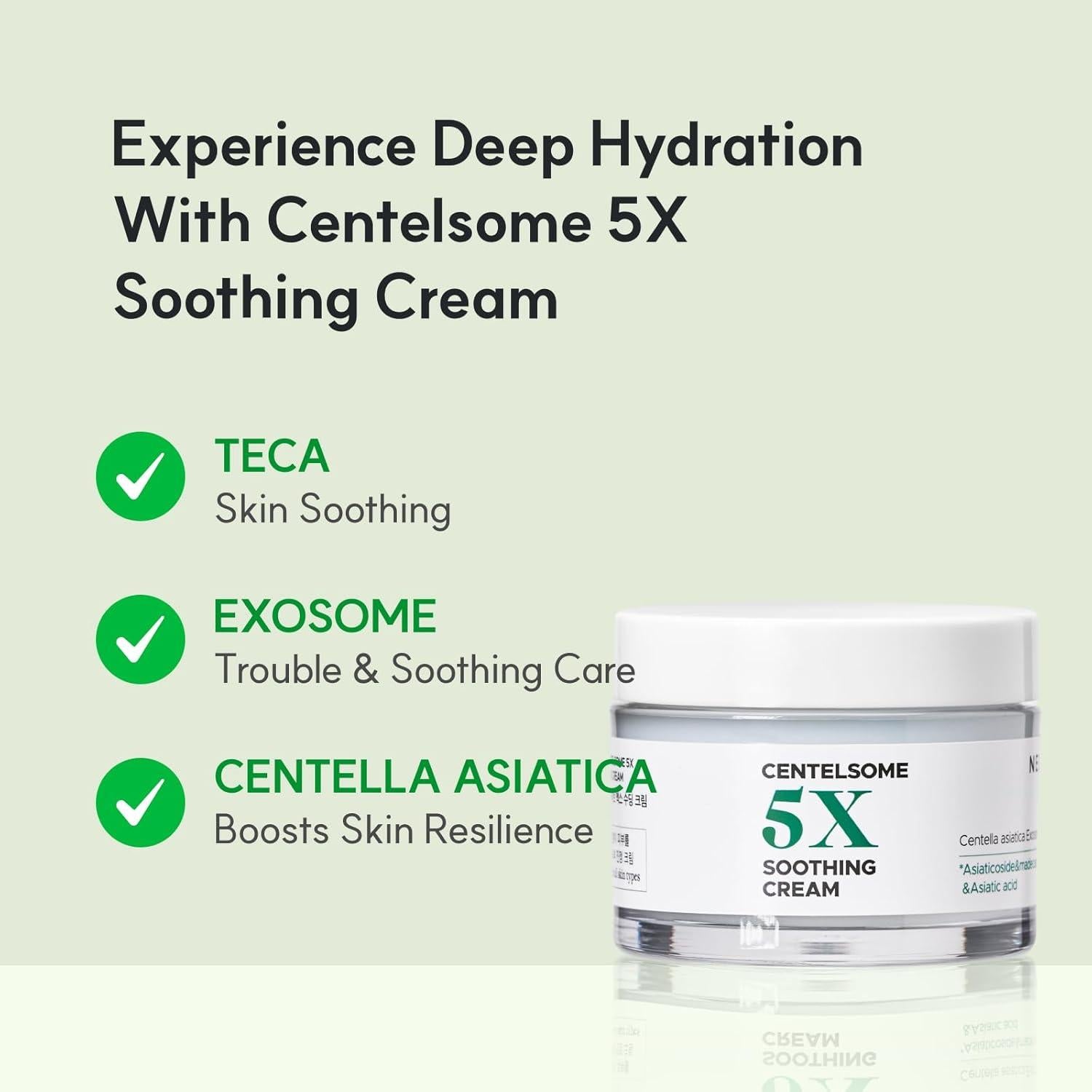 Crema Calmante Centelsome 5X 50ml - Hidratante Facial Coreano