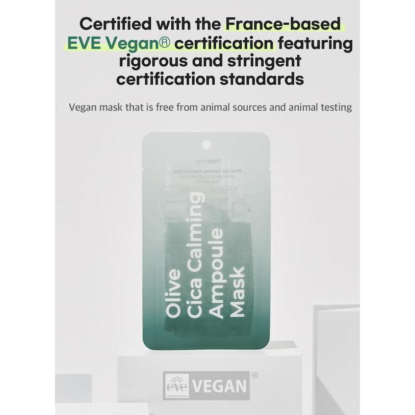 Mascarilla Facial Vegana Freemay Cica de Oliva 10 Hojas 27ml