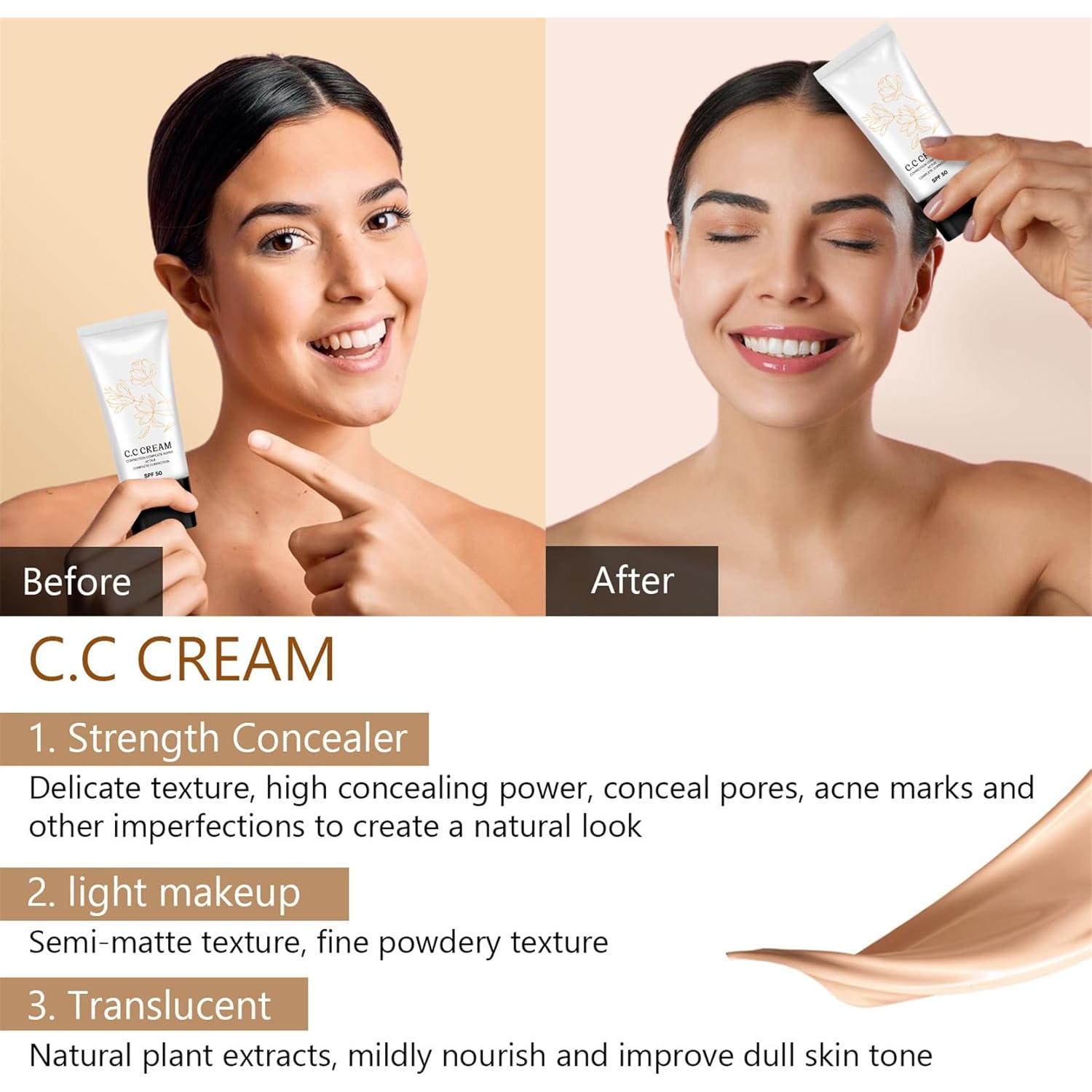 Crema CC Coreana SPF 50 para Piel Madura - Hidratante 2 Unidades