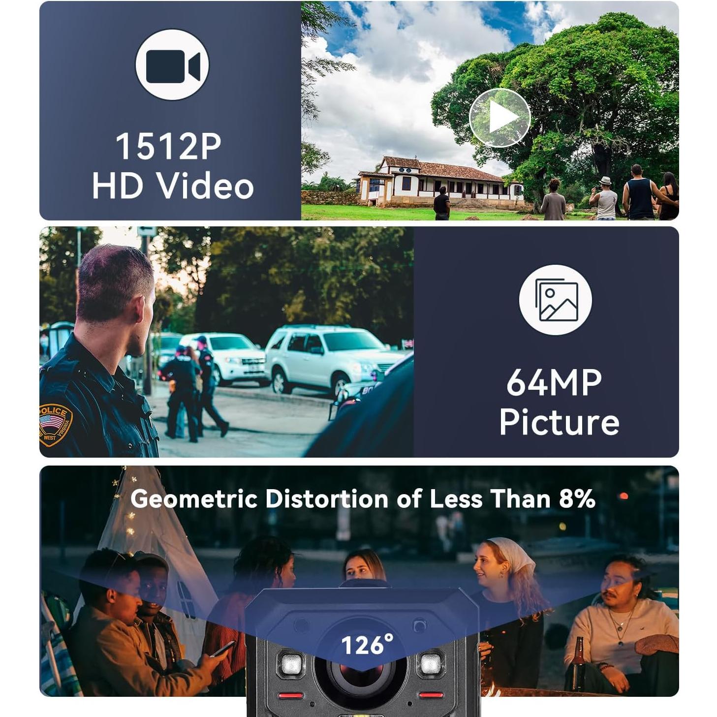 Cámara Corporal Ponycam BC107 HD 1512P con EIS 64GB