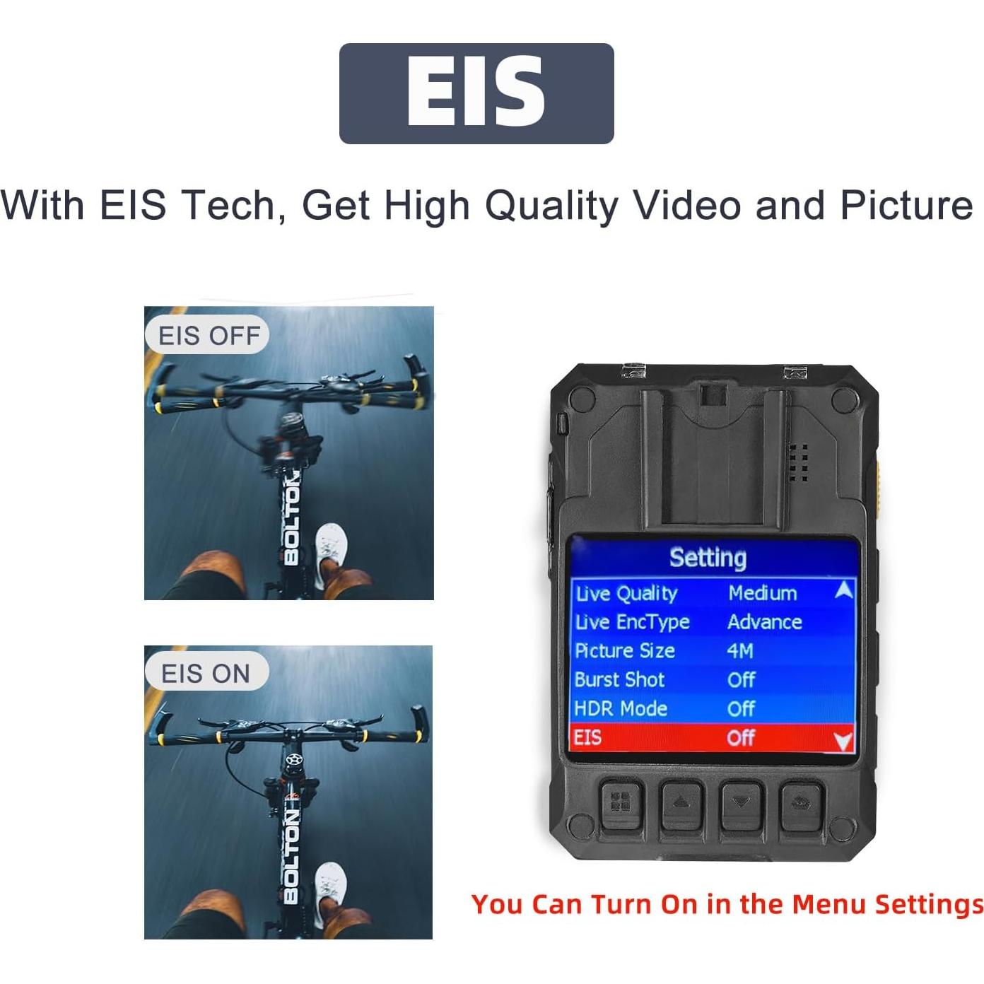 Cámara Corporal Ponycam BC107 HD 1512P con EIS 64GB