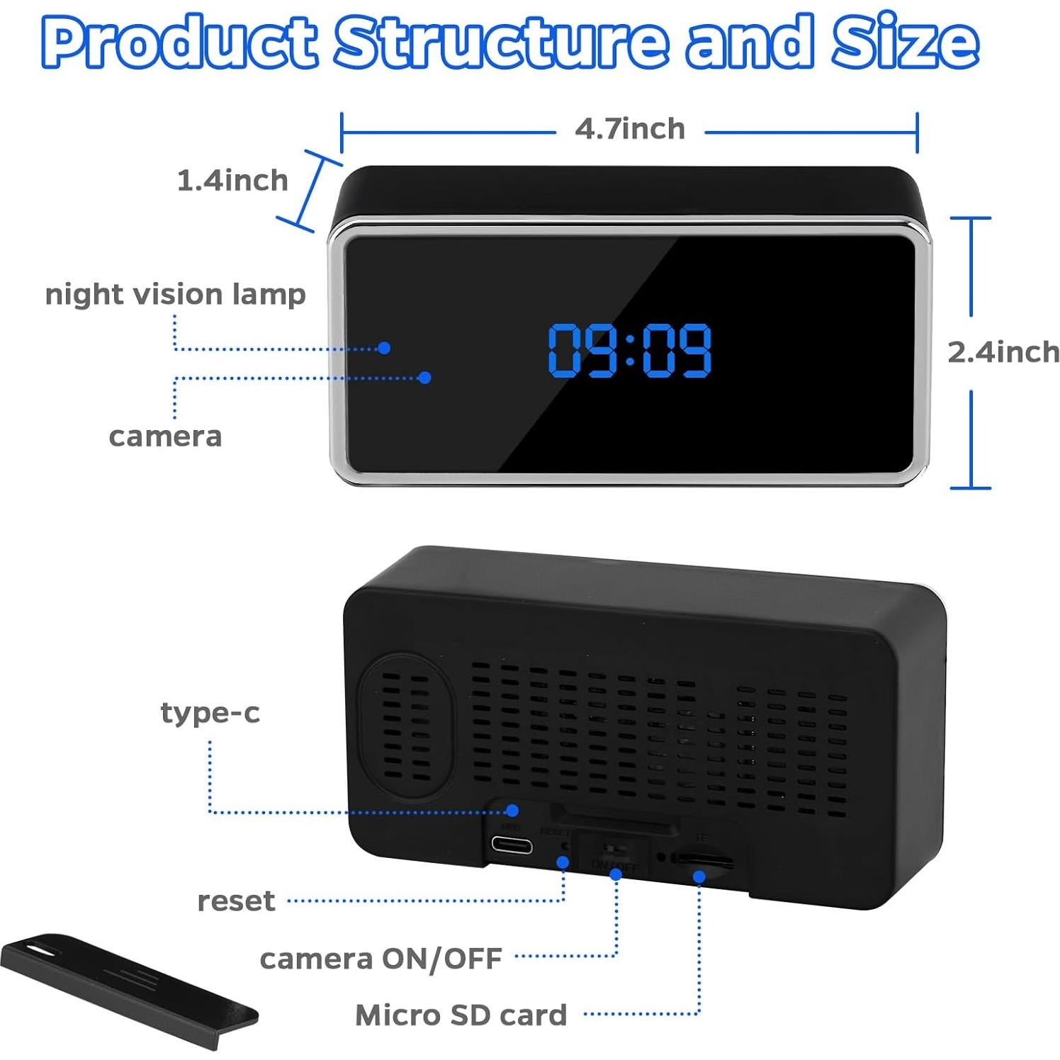 Cámara Oculta Reloj HD 4K Yuehetian con Visión Nocturna