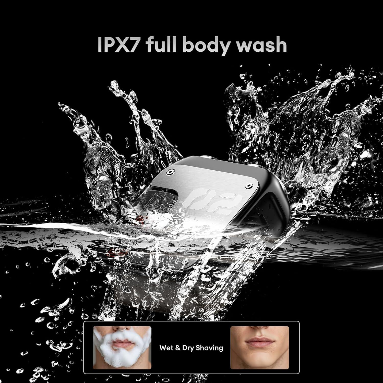 Afeitadora Eléctrica Mini PAXA IPX7 Doble Cabezal USB-C Gris