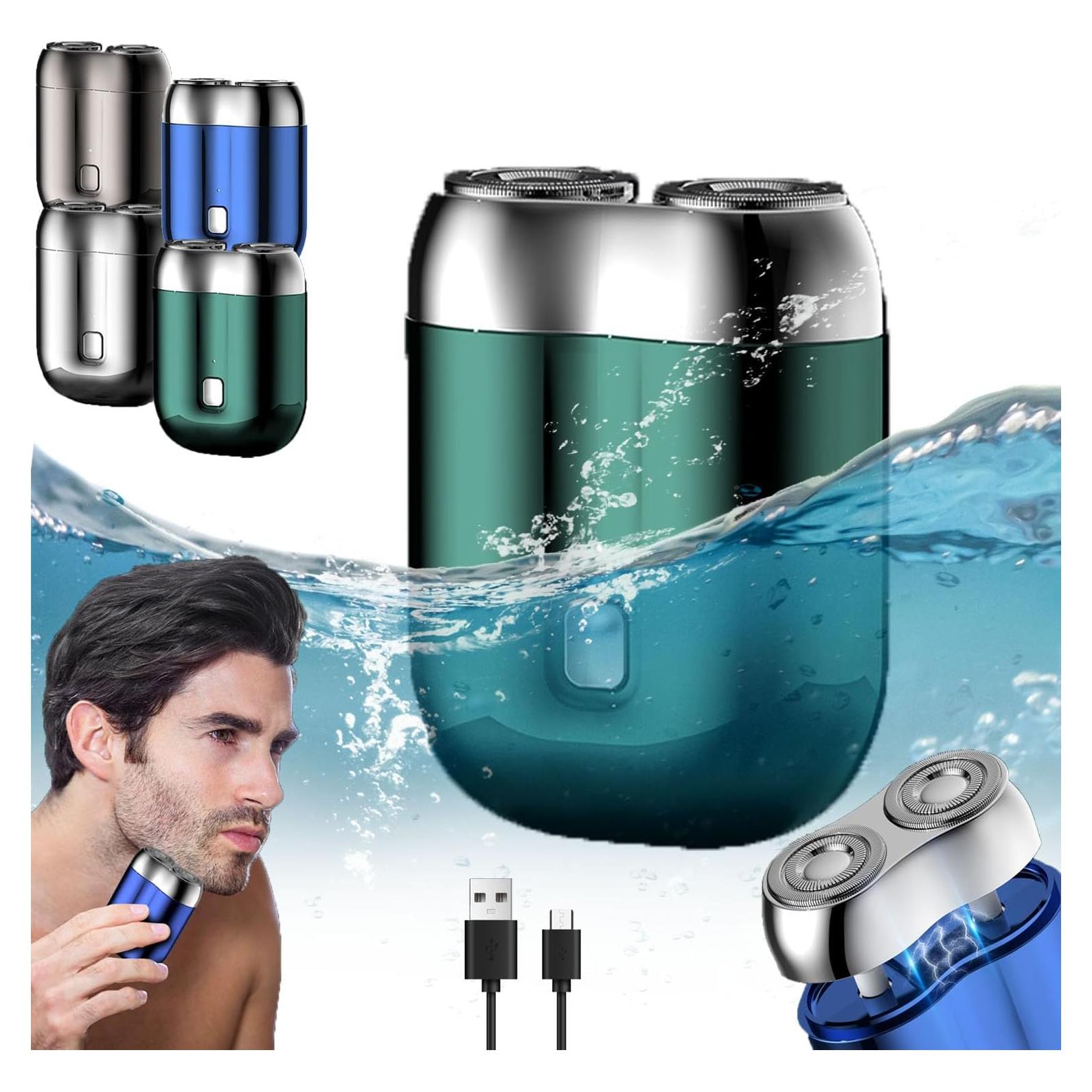 Mini Afeitadora Eléctrica Doble Cabezal Genérico USB Verde