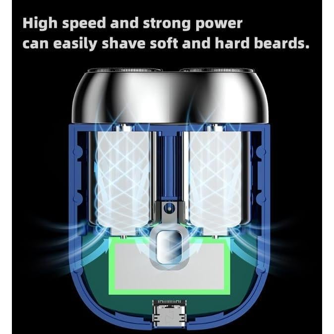 Mini Afeitadora Eléctrica Doble Cabezal Genérico USB Verde
