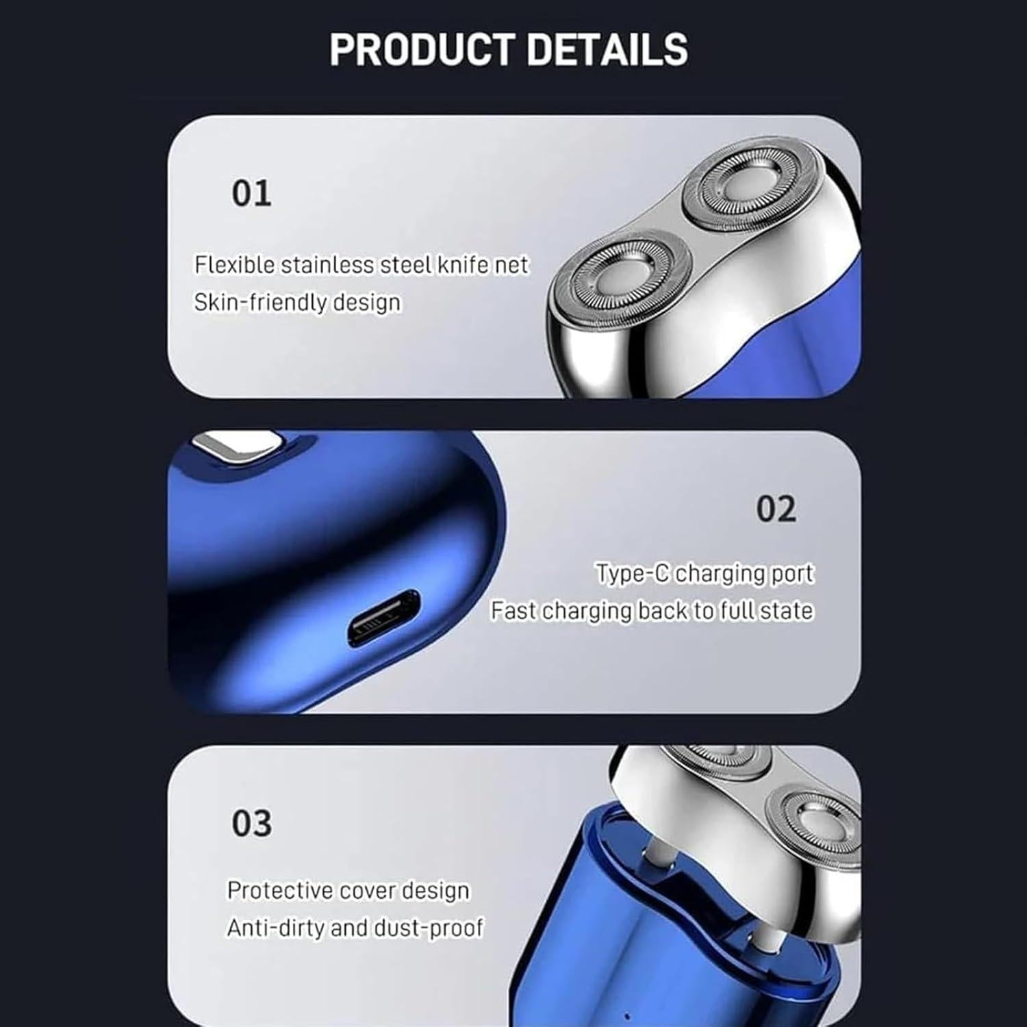 Maquinilla de Afeitar Eléctrica Mini Doble Cabezal Recargable 2025