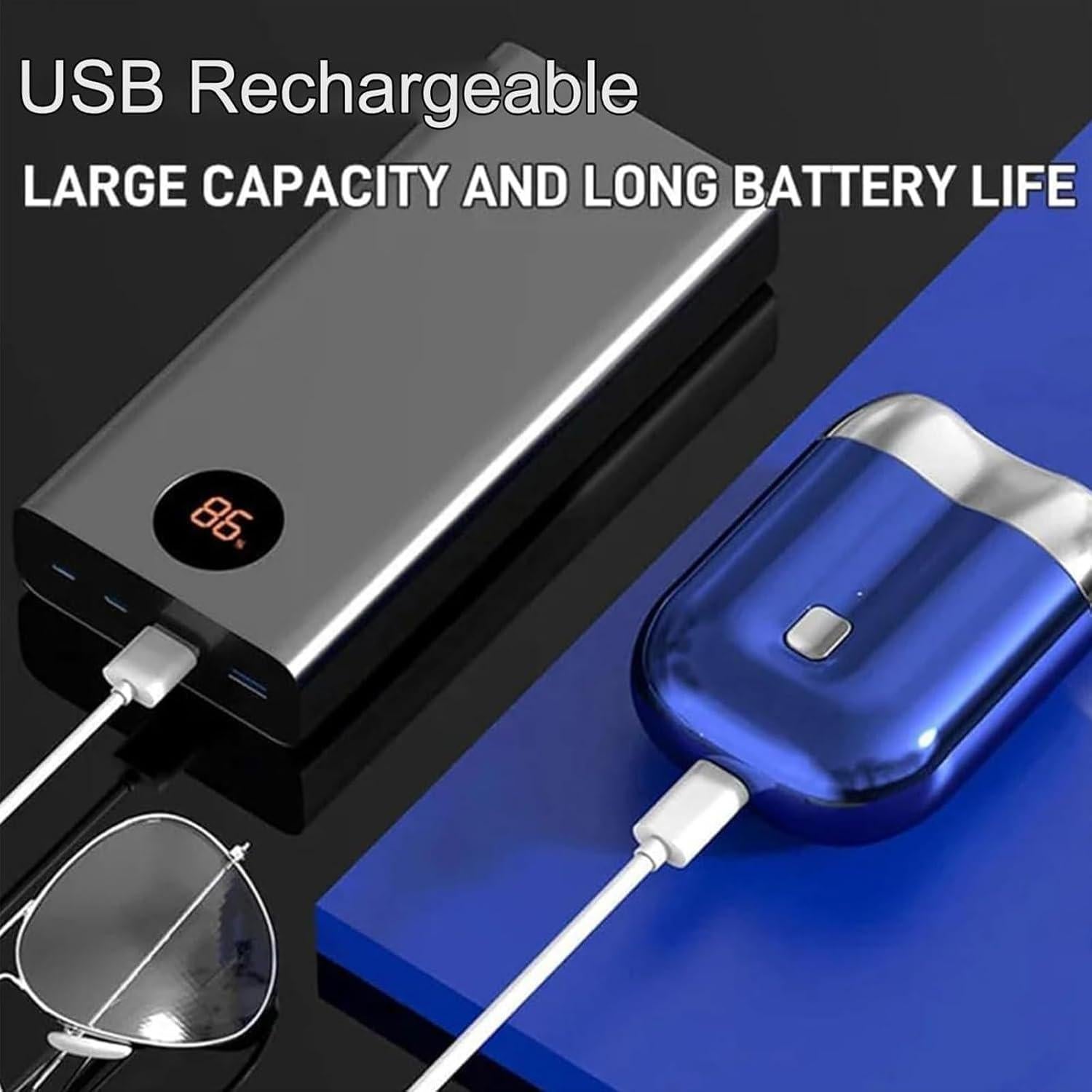 Maquinilla de Afeitar Eléctrica Mini Doble Cabezal Recargable 2025