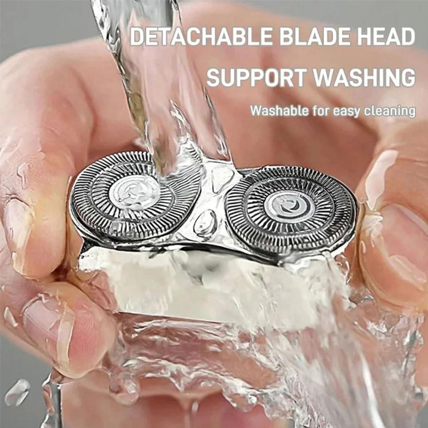 Maquinilla de Afeitar Eléctrica Mini Doble Cabezal Recargable 2025