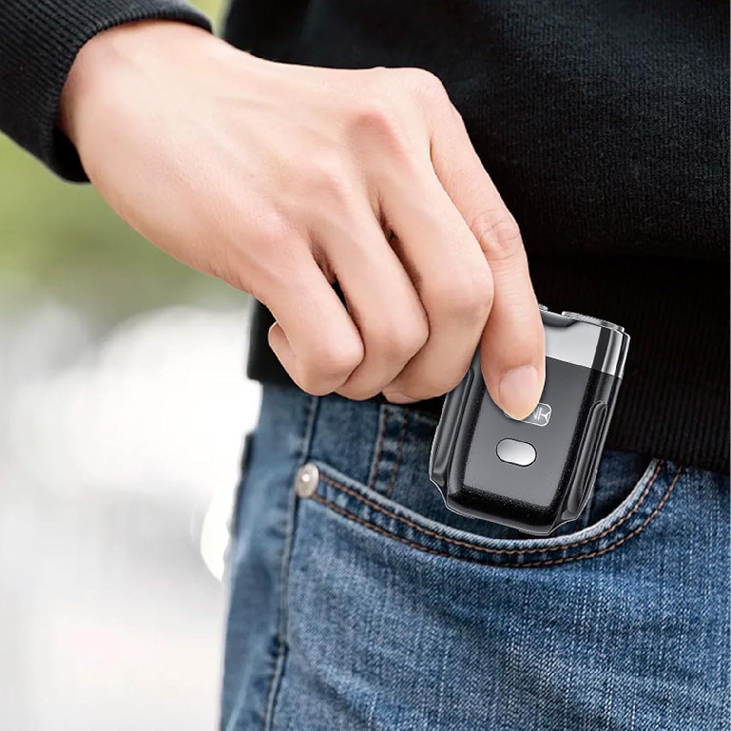 Maquinilla de Afeitar Eléctrica Mini Doble Cabezal Recargable 2025