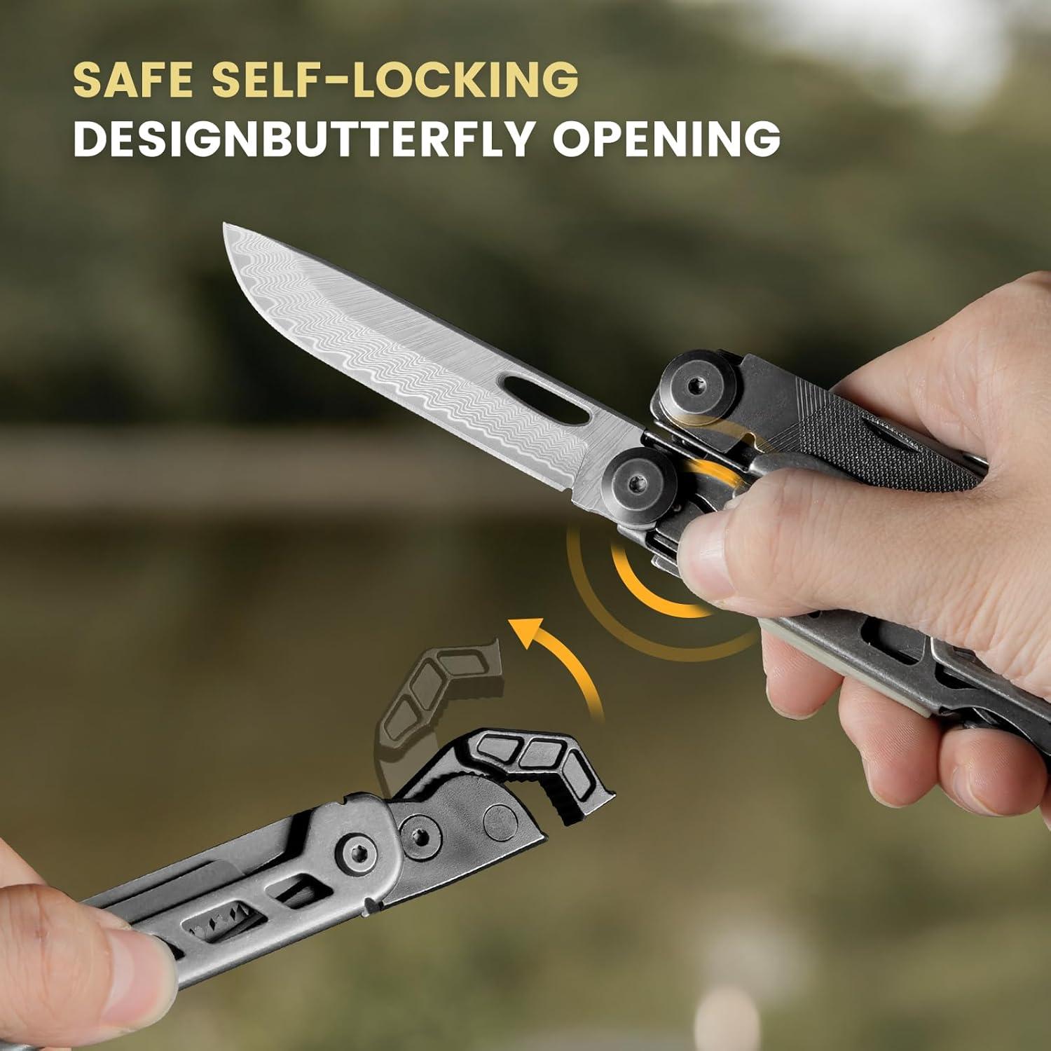 Multiherramienta 16-en-1 WOBANK de Acero Inoxidable para Camping