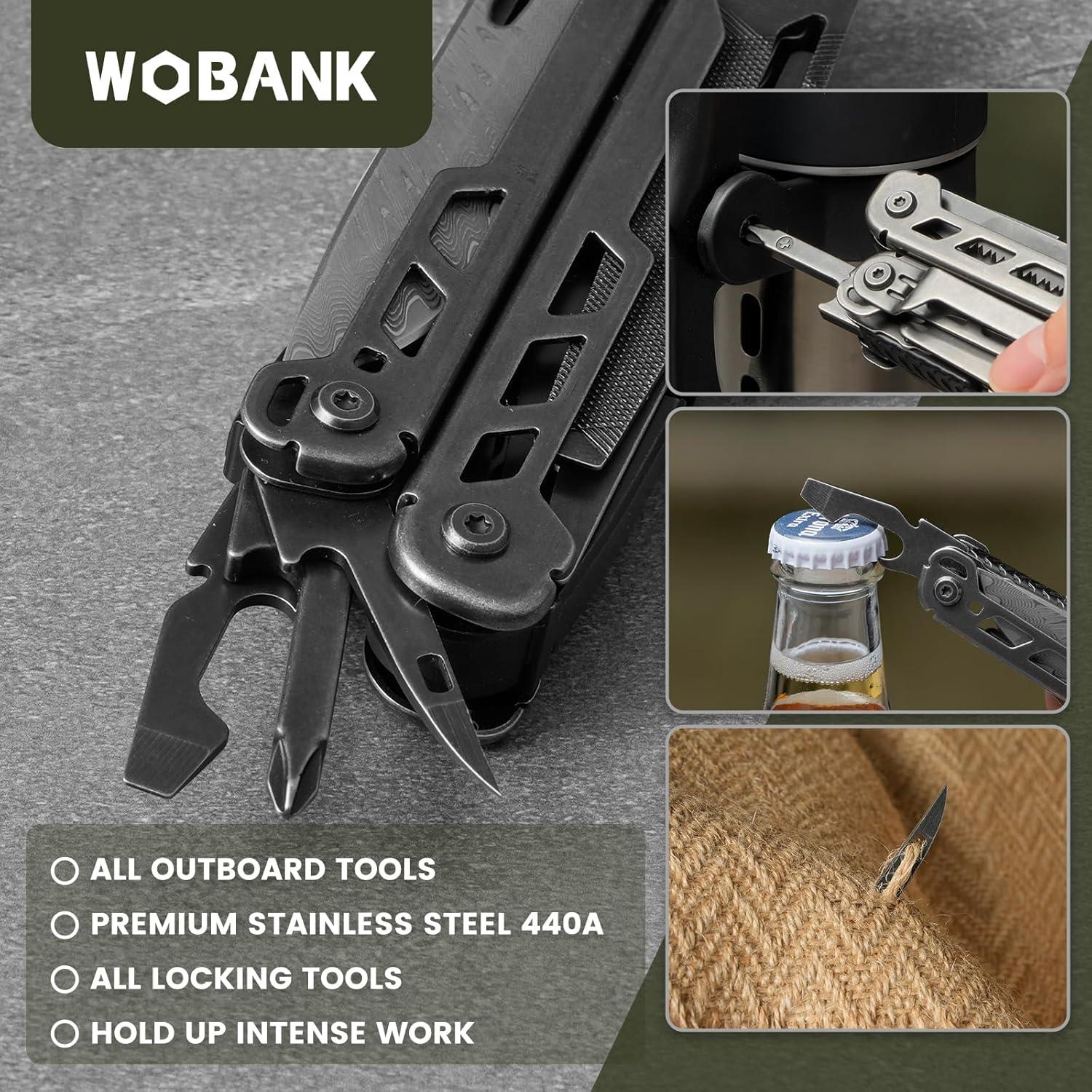 Multiherramienta 16-en-1 WOBANK de Acero Inoxidable para Camping