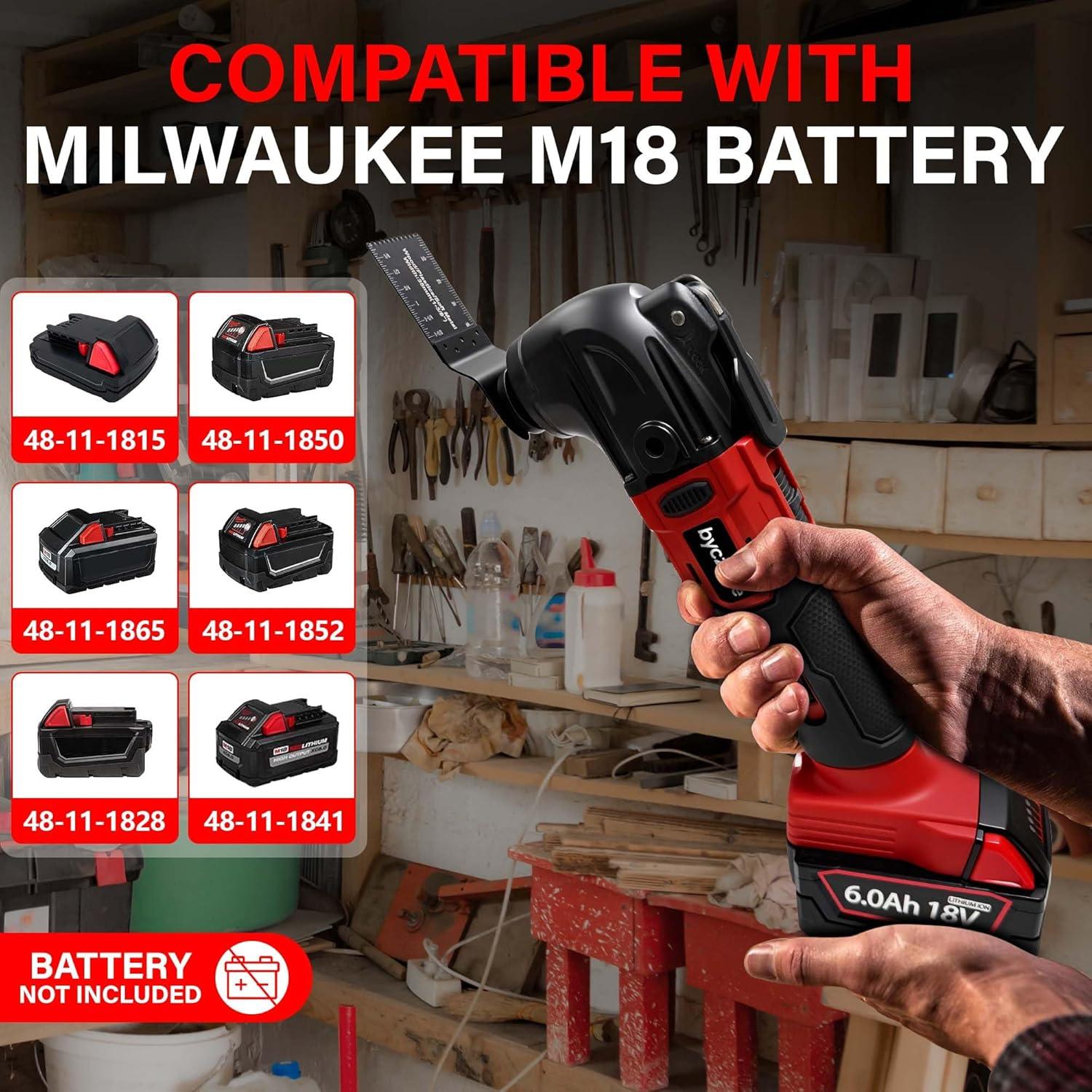 Herramienta Multitool Oscilante Inalámbrica byczone M18 6 Velocidades