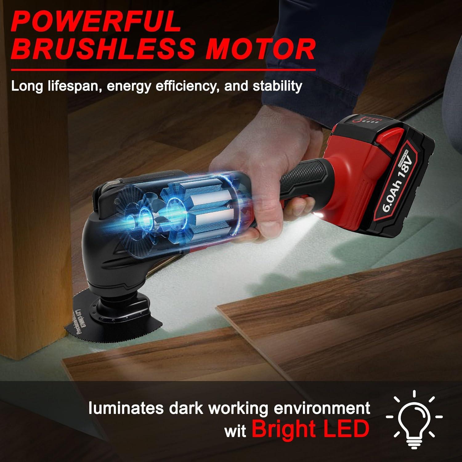 Herramienta Multitool Oscilante Inalámbrica byczone M18 6 Velocidades