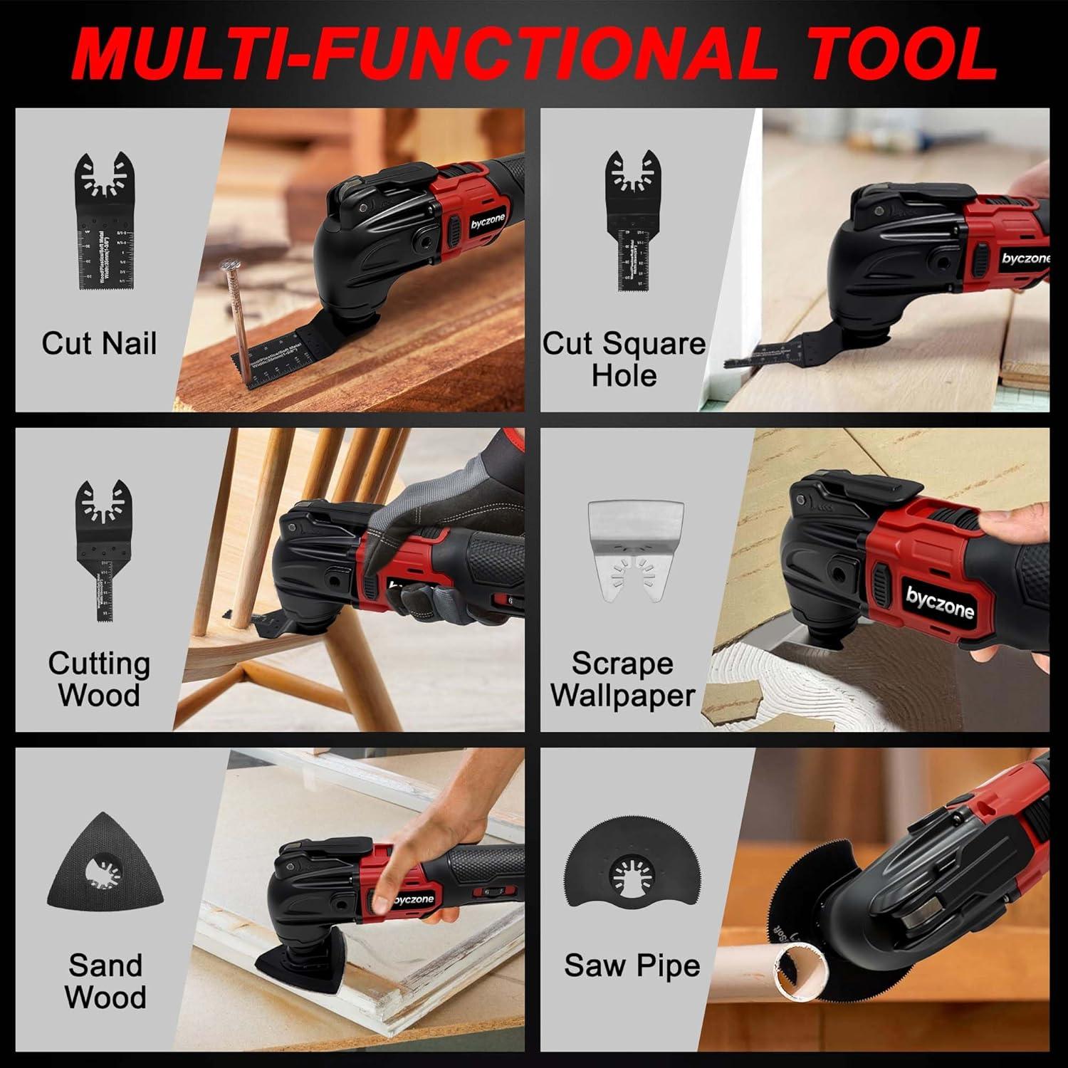 Herramienta Multitool Oscilante Inalámbrica byczone M18 6 Velocidades
