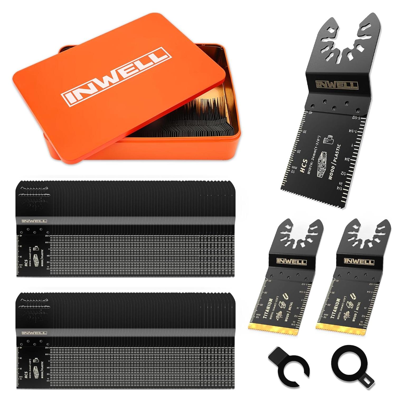 Juego de 200 Hojas de Sierra Oscilante Inwell para Madera y Plástico