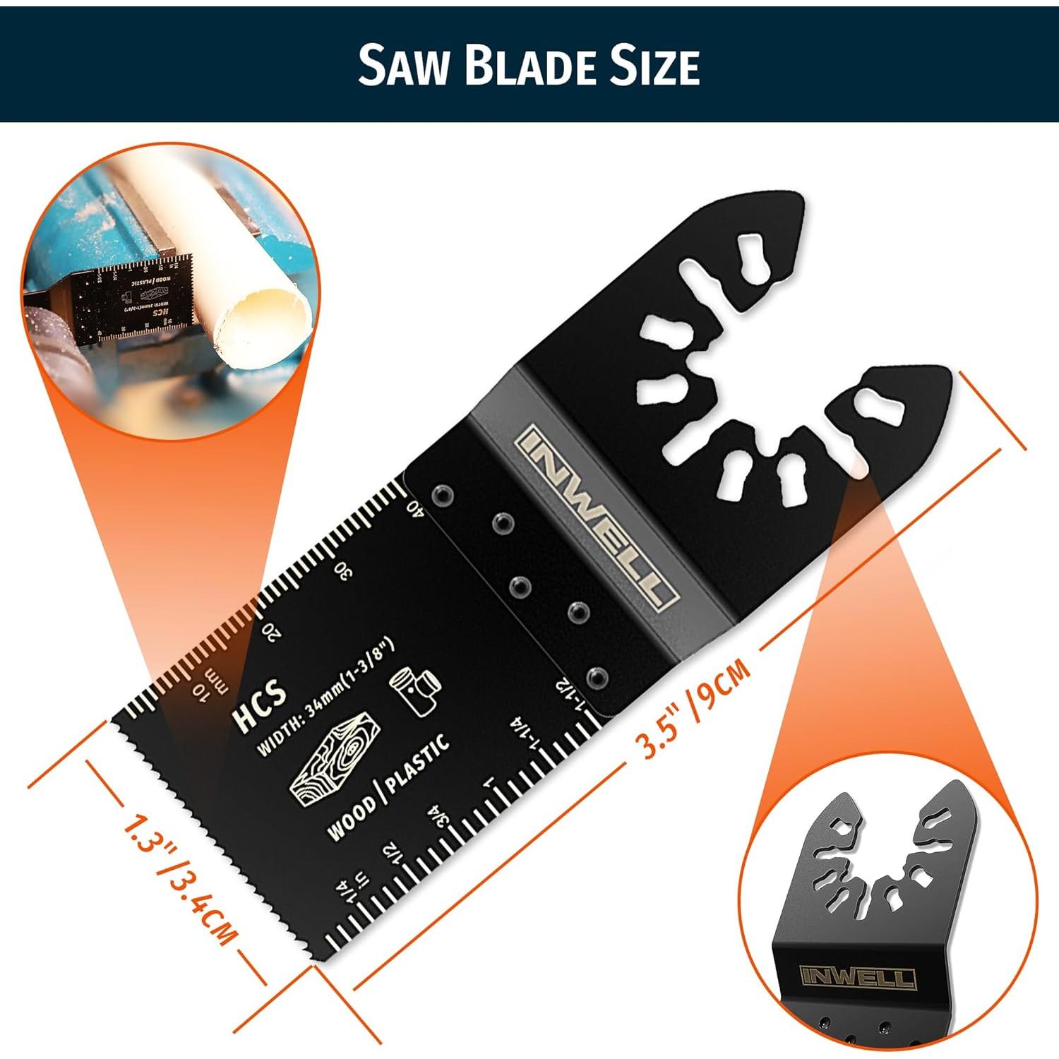 Juego de 200 Hojas de Sierra Oscilante Inwell para Madera y Plástico