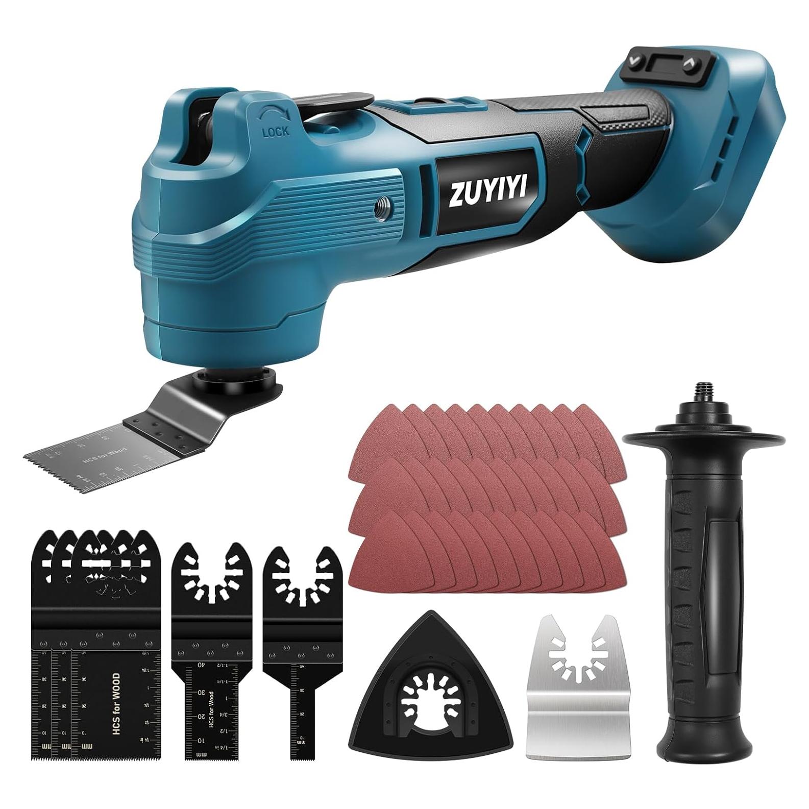 Herramienta Multi Oscilante Inalámbrica ZUYIYI 18V con 37 Accesorios