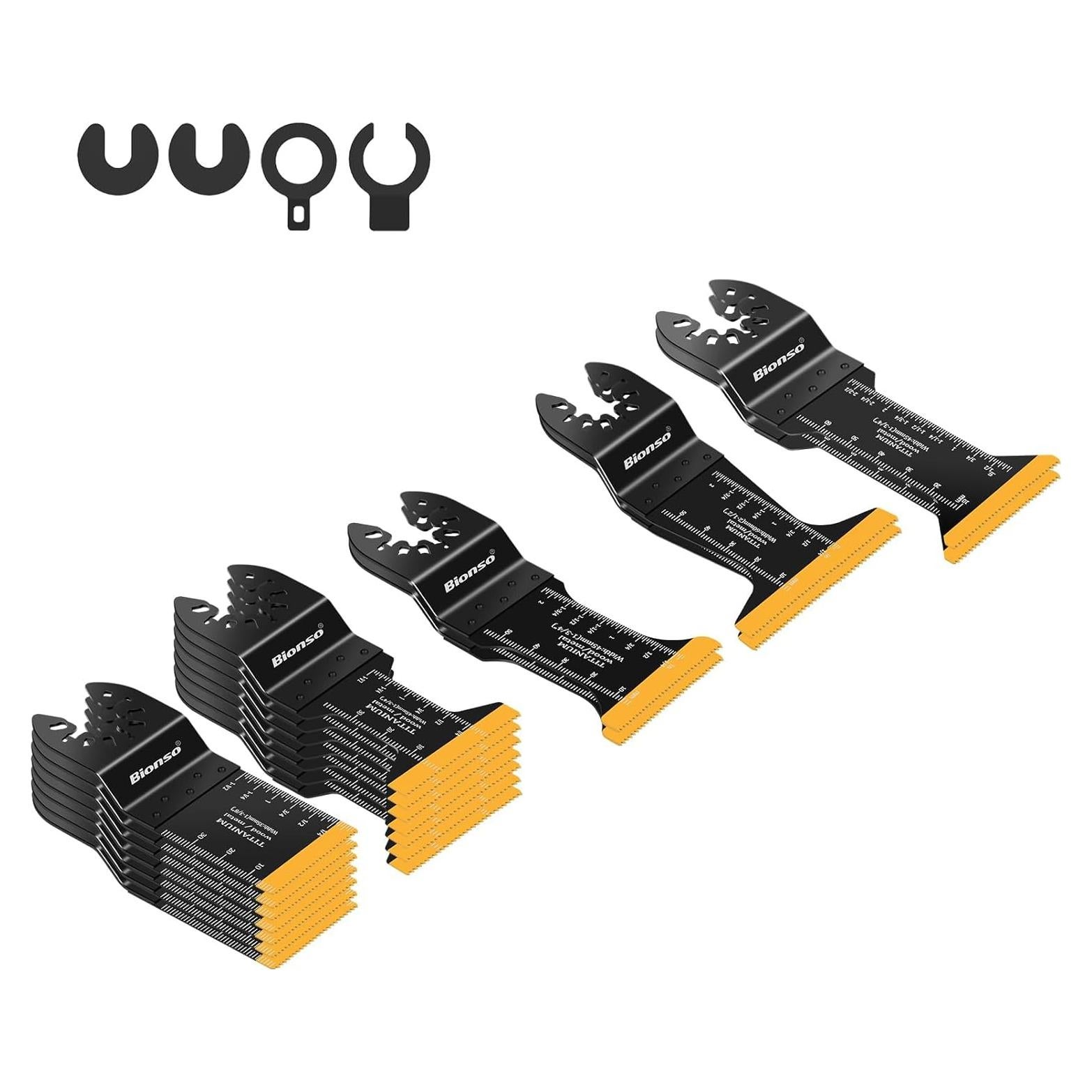 Kit de Cuchillas Oscilantes Bionso 20PCS Titanio para Madera y Metal