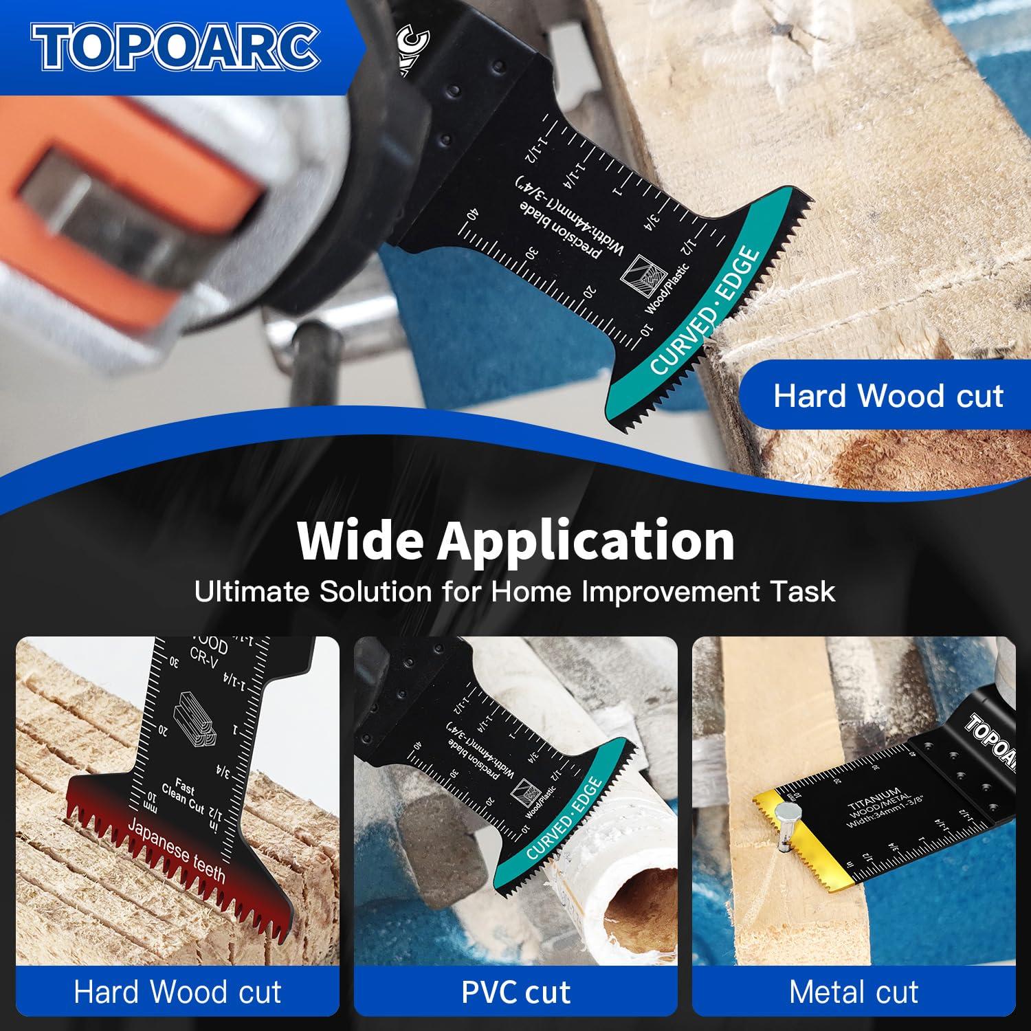 Kit de 60 Hojas de Herramienta Oscilante TOPOARC - Titanio