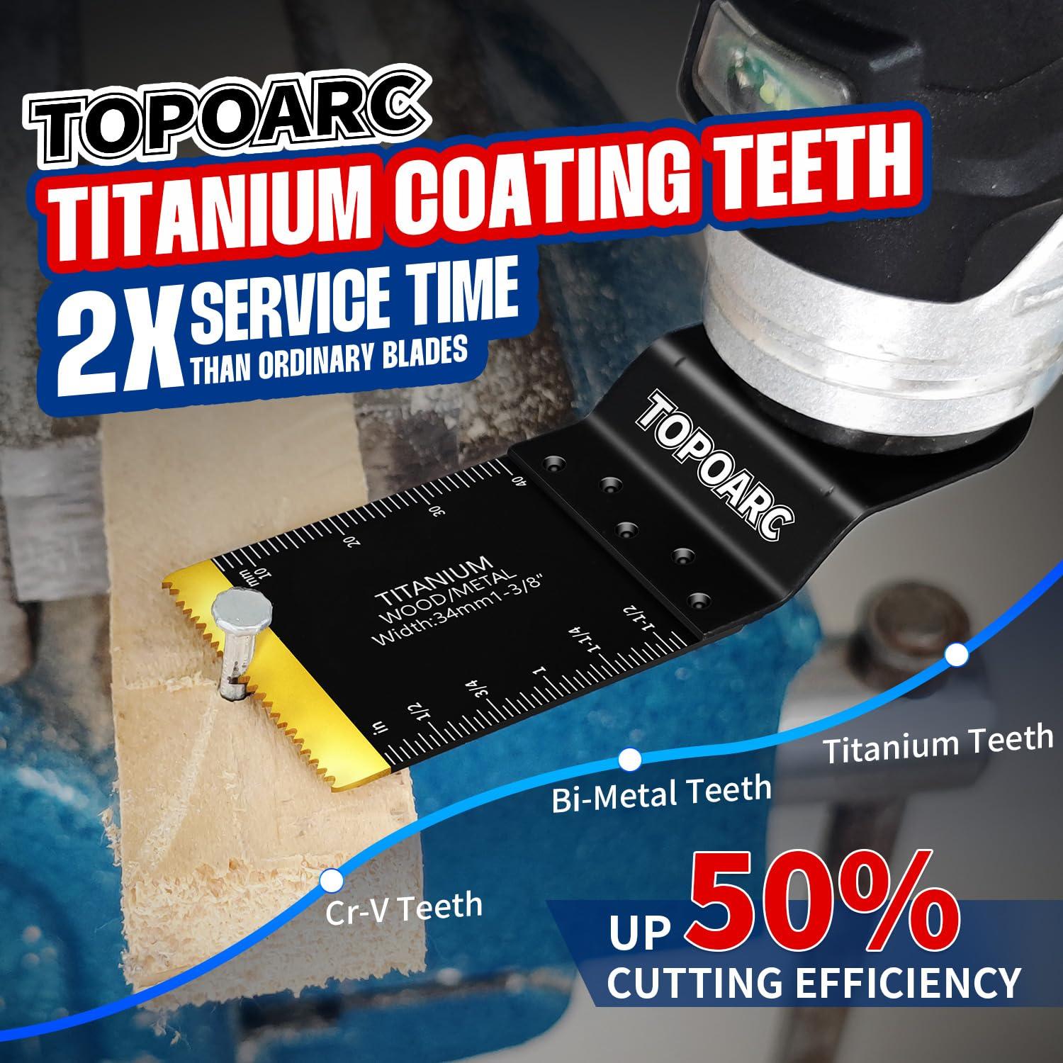 Kit de 60 Hojas de Herramienta Oscilante TOPOARC - Titanio