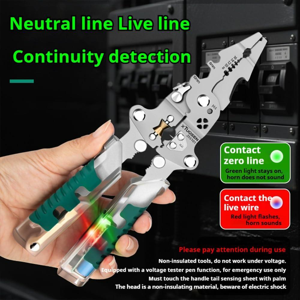 Alicates Eléctricos Tuvilo 18 en 1 con Probador de Voltaje