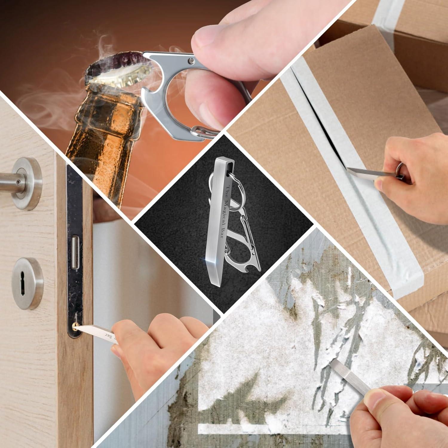 Barra de Palanca EDC Gliship de Acero Inoxidable con Mosquetón