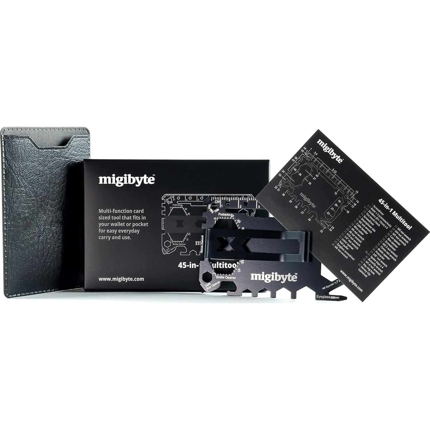 Multiherramienta 45-en-1 Migibyte Negra - Acero Inoxidable