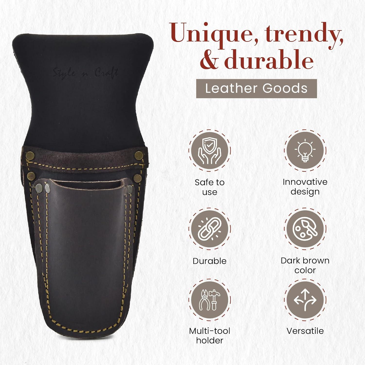 Bolsa de Herramientas Style N Craft 3 Bolsillos Cuero Marrón