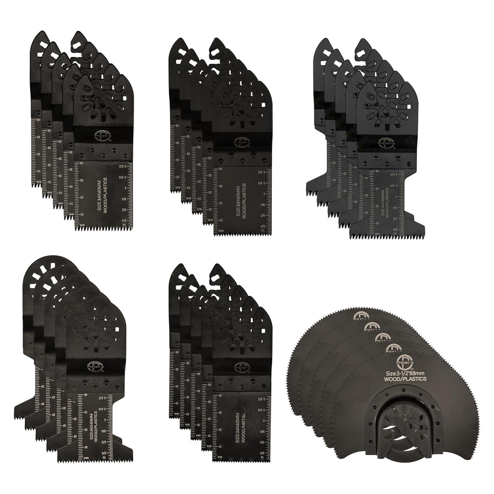 Juego de 30 Hojas de Sierra Oscilante Presec-o - HCS y Bi-Metal