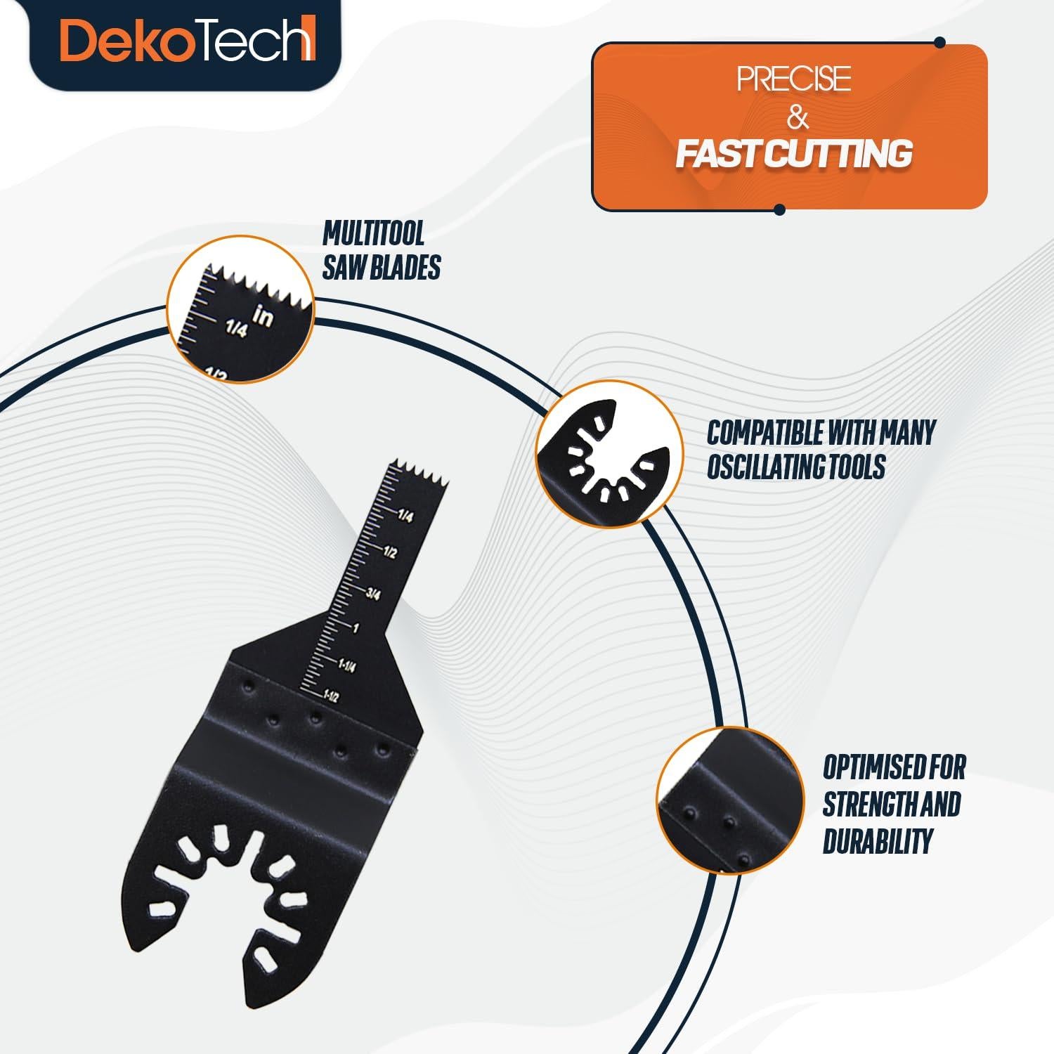 14 Cuchillas Oscilantes DekoTech 10mm Acero Carbono Multiuso