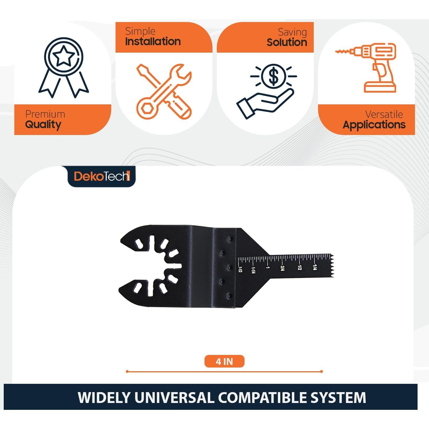 14 Cuchillas Oscilantes DekoTech 10mm Acero Carbono Multiuso