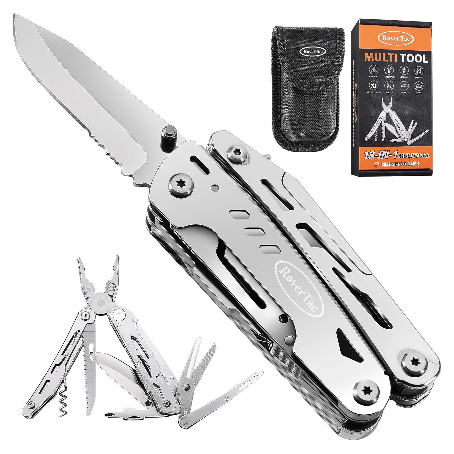Cuchillo Multiuso RoverTac 18 en 1 Acero Inoxidable Camping