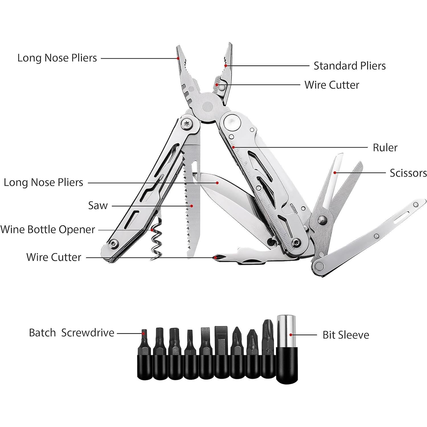 Cuchillo Multiuso RoverTac 18 en 1 Acero Inoxidable Camping