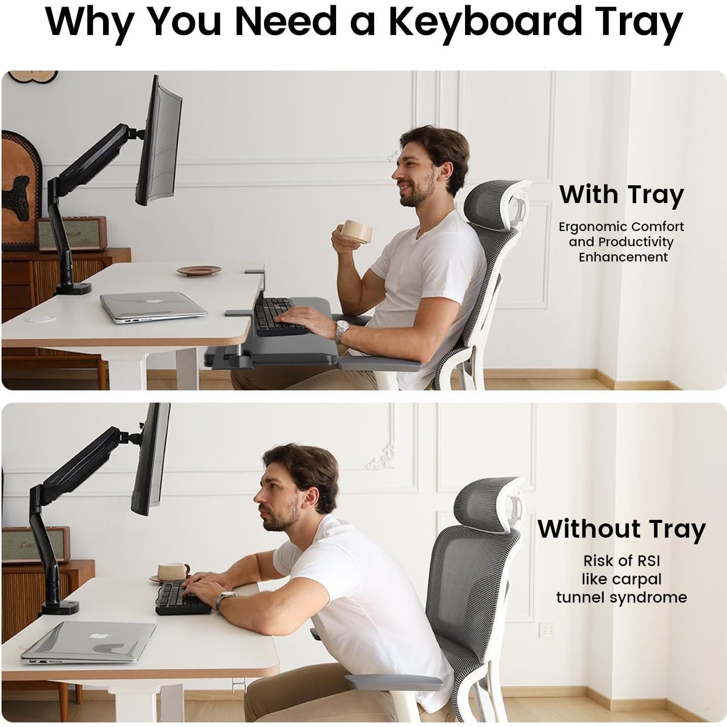 Bandeja Deslizante para Teclado NearHub 66x29cm Ergonómica