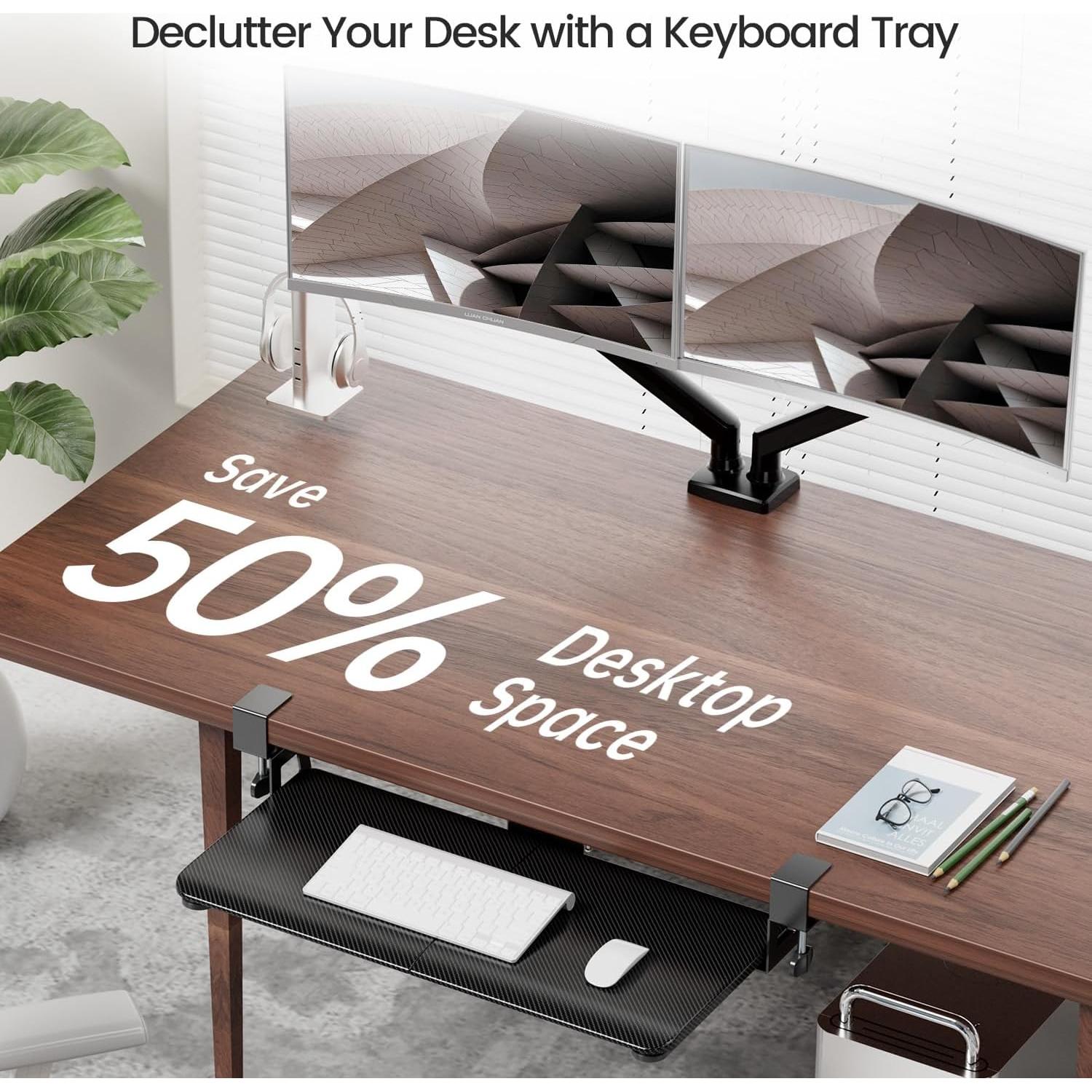 Bandeja Deslizante para Teclado NearHub 66x29cm Ergonómica