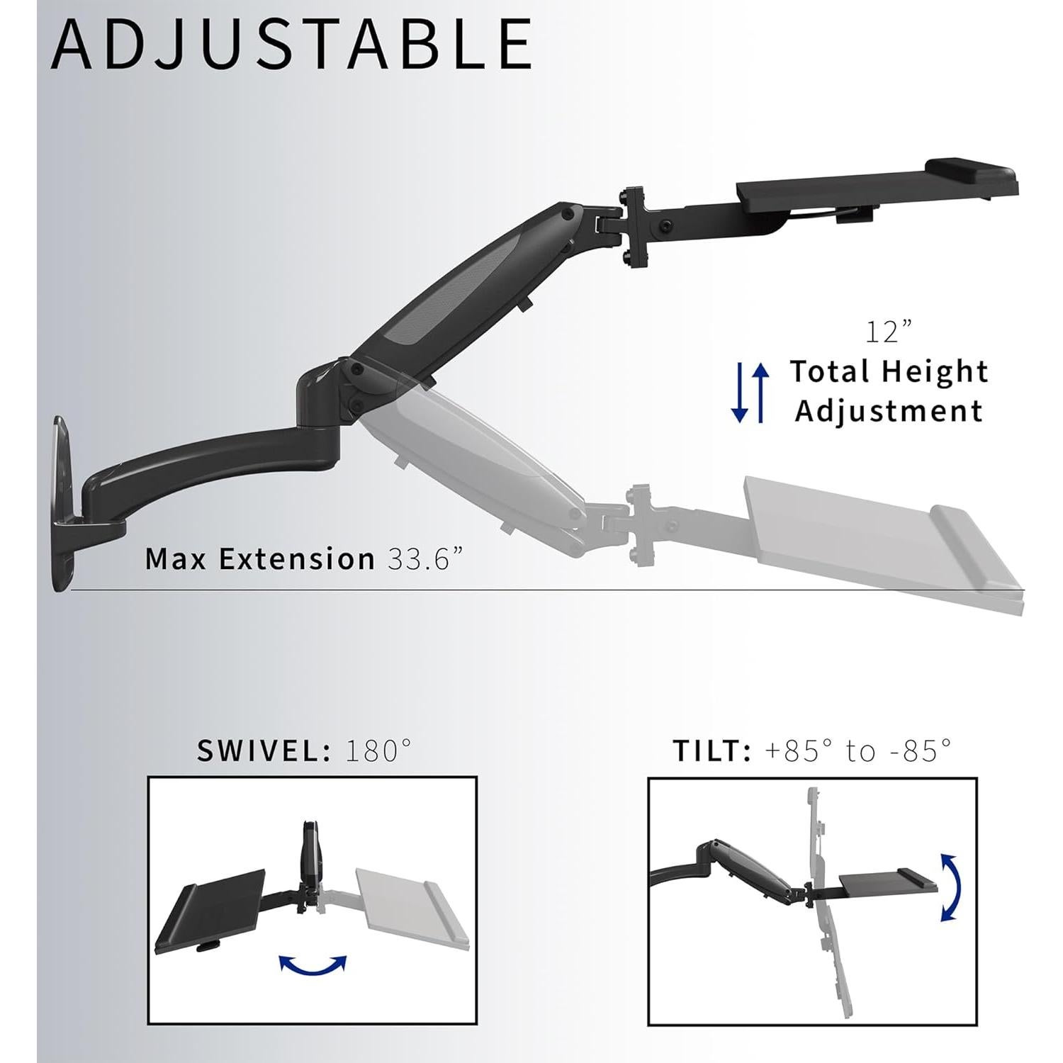 Soporte de Teclado y Ratón VIVO MOUNT-KB35B Ajustable 60cm