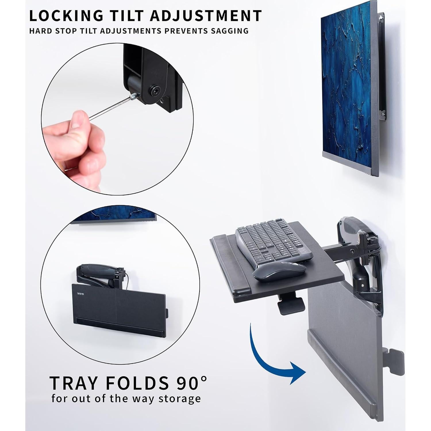 Soporte de Teclado y Ratón VIVO MOUNT-KB35B Ajustable 60cm